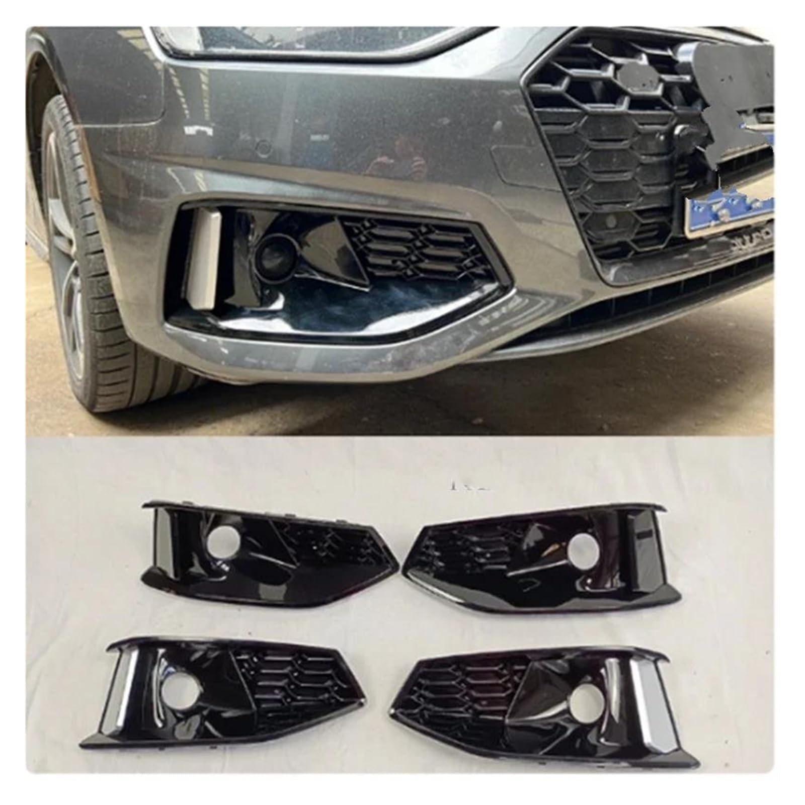 Auto Kühlergrill Für A4 B9 2020 2021 2022 2023 2024 Auto Links Rechts Seite Frontschürze Honeycomb Mesh Nebel Licht Kühlergrill Grill Abdeckung Front Kühlergrill von Awqmx