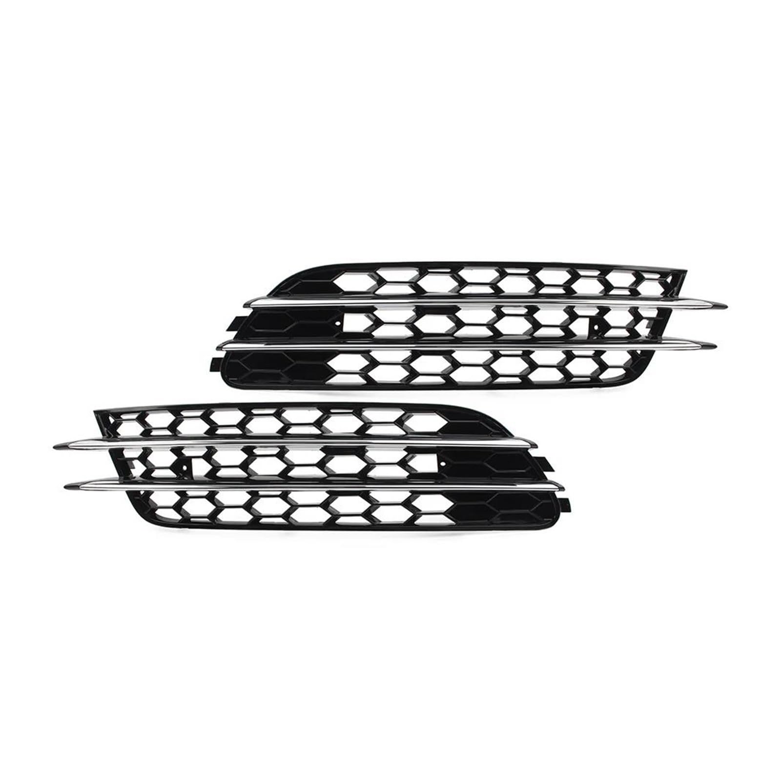 Auto Kühlergrill Für A6 C7 Limousine 2012 2013 2014 2015 Auto Zubehör Glänzend Schwarz Frontschürze Honeycomb Mesh Nebel Licht Kühlergrill Abdeckung 2Pcs Front Kühlergrill(Chrome and Black) von Awqmx