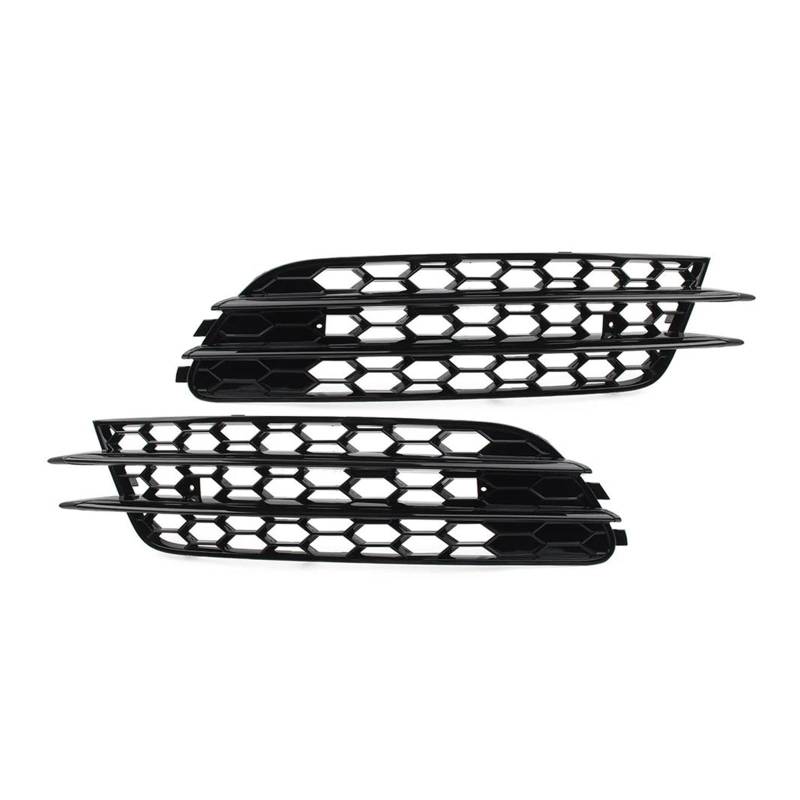 Auto Kühlergrill Für A6 C7 Limousine 2012 2013 2014 2015 Auto Zubehör Glänzend Schwarz Frontschürze Honeycomb Mesh Nebel Licht Kühlergrill Abdeckung 2Pcs Front Kühlergrill(Schwarz) von Awqmx