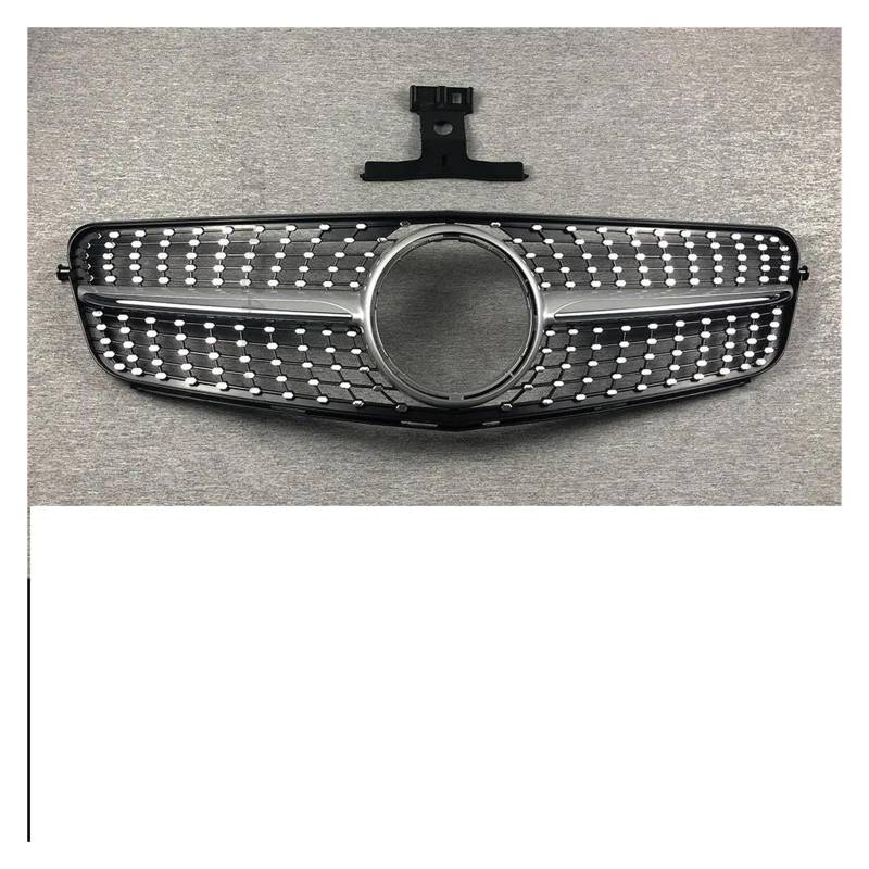 Auto Kühlergrill Für Benz C W204 Für AMG C43 2007-2014 C180 C200 C250 C300 Upgrade Sport GT Diamant Front Einlass Stoßstange Grille Racing Grill Front Kühlergrill(Diamond Silvery) von Awqmx