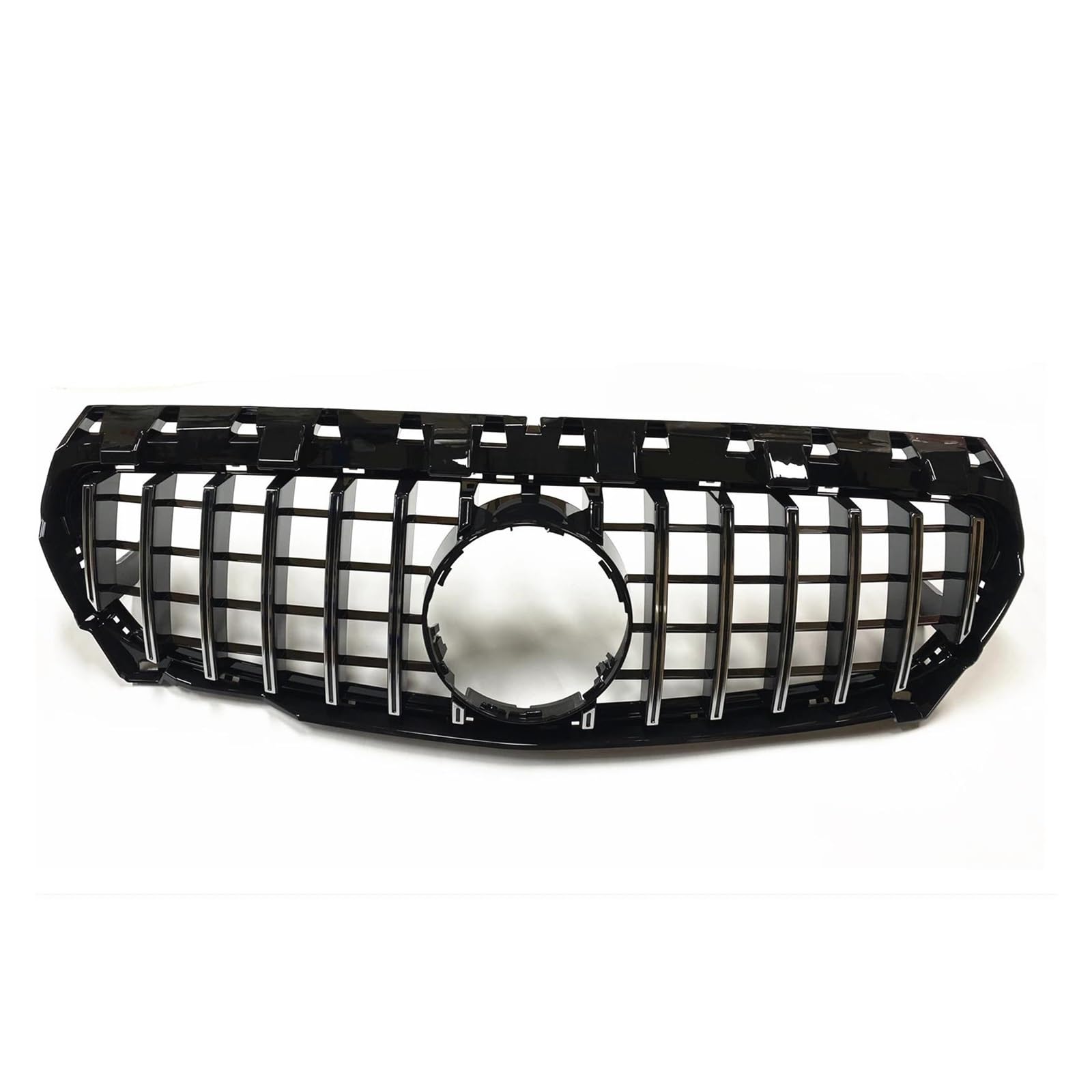 Auto Kühlergrill Für Benz Für CLA Klasse W117 C117 2013-2016 CLA250 CLA45 Für AMG GT Stil Schwarz Grill Front Grille Obere Stoßstange Haube Mesh Grid Front Kühlergrill(Silber) von Awqmx