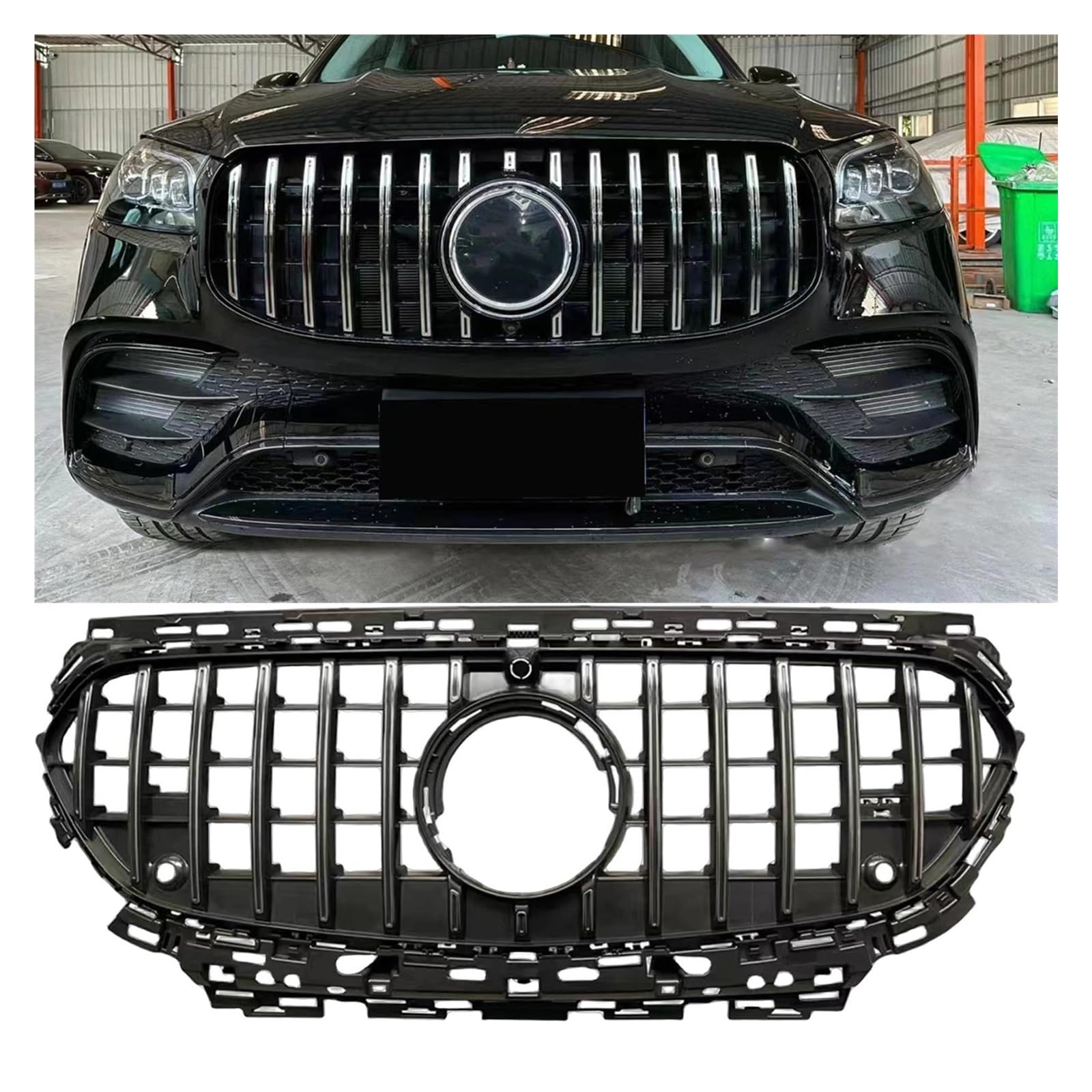 Auto Kühlergrill Für Benz Für E Klasse W214 2024 GT Stil Silber Obere Stoßstange Haube Mesh Body Kit Racing Grill Front Grille Front Kühlergrill von Awqmx