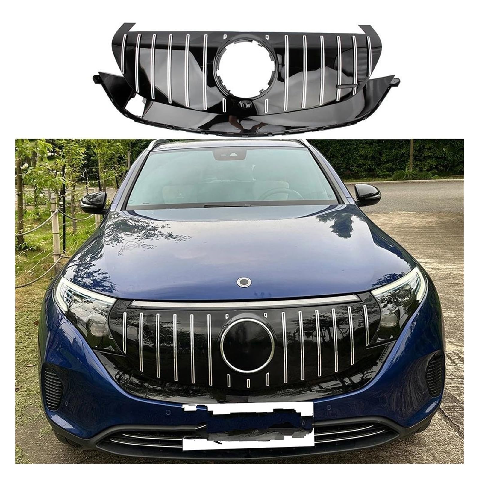 Auto Kühlergrill Für Benz Für EQC350 EQC400 EQC440 EQC SUV 1PC Front Racing Facelift Grill Oberen Stoßstange Gitter Front Kühlergrill von Awqmx