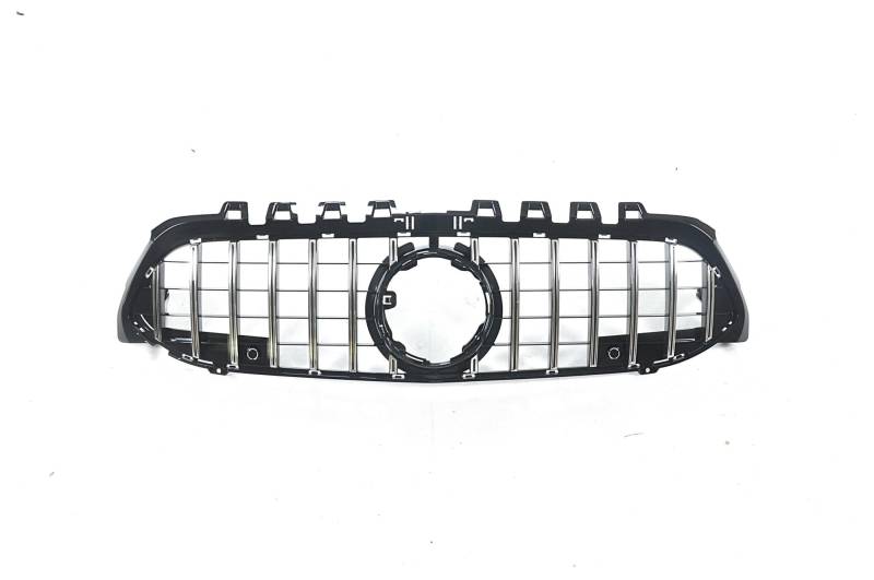 Auto Kühlergrill Für Benz Für Eine Klasse W177 A180 A200 A250 A45 2019-2022 GT Style Schwarz/Silber Obere Stoßstangenhaube Mesh Grillgitter Frontgrill Front Kühlergrill(Silber) von Awqmx