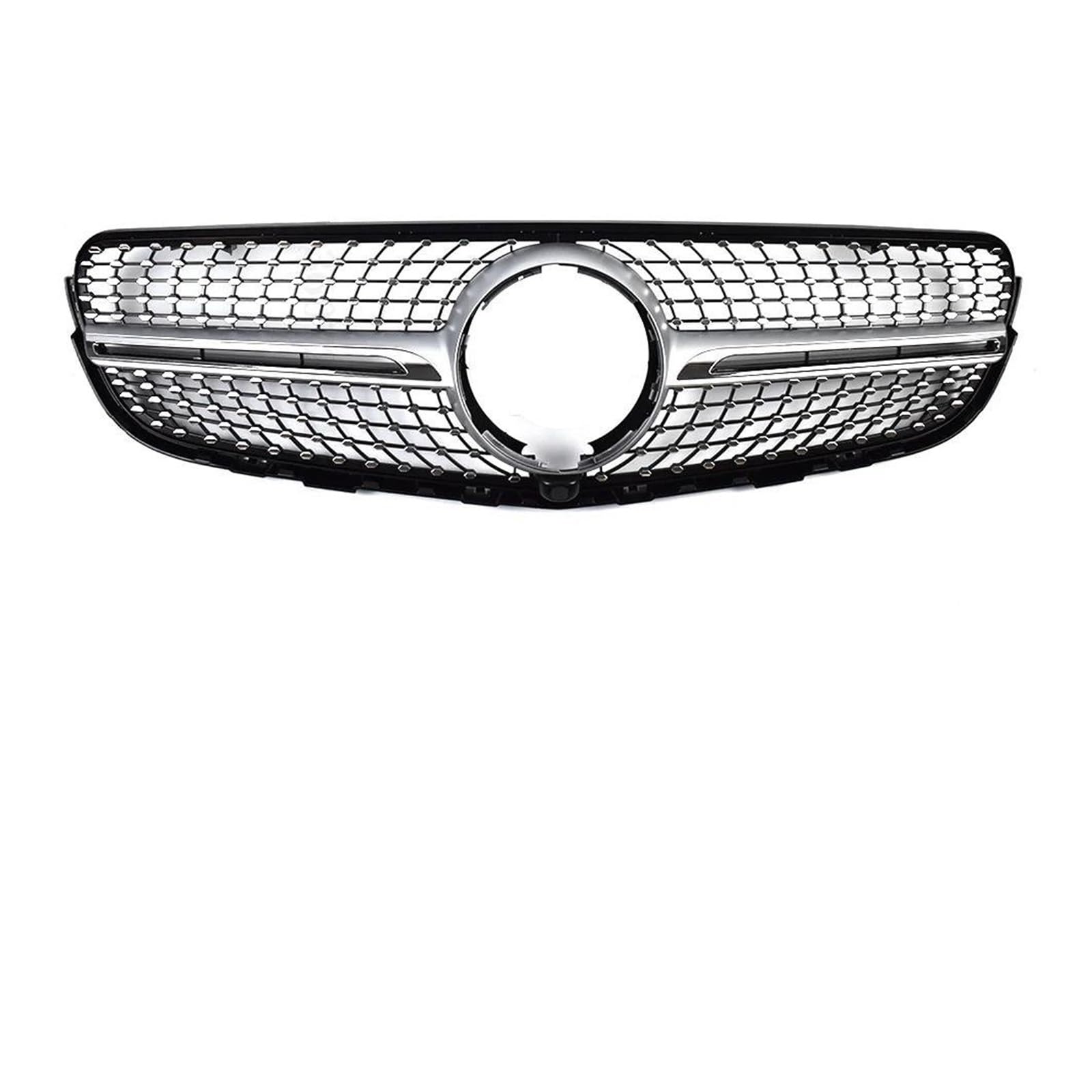 Auto Kühlergrill Für Benz Für GLC X253 2015-2018 200 220 250 300 350 Tuning Fronteinlass Grille Gitter GT Diamant Stil Grill Body Kit Styling Front Kühlergrill(Diamond Silvery) von Awqmx