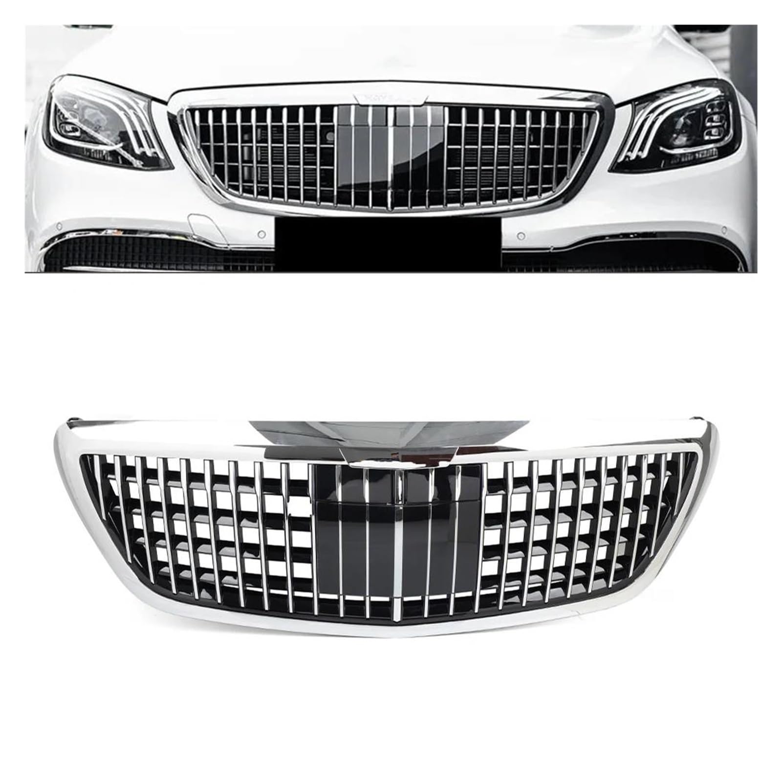 Auto Kühlergrill Für Benz Für S-Klasse W222 S450 S550 S600 2014 2015 2016 2017 2018 2019 2020 Chrom Auto Front Stoßstange Kühler Haube Grille Front Kühlergrill(With ACC) von Awqmx