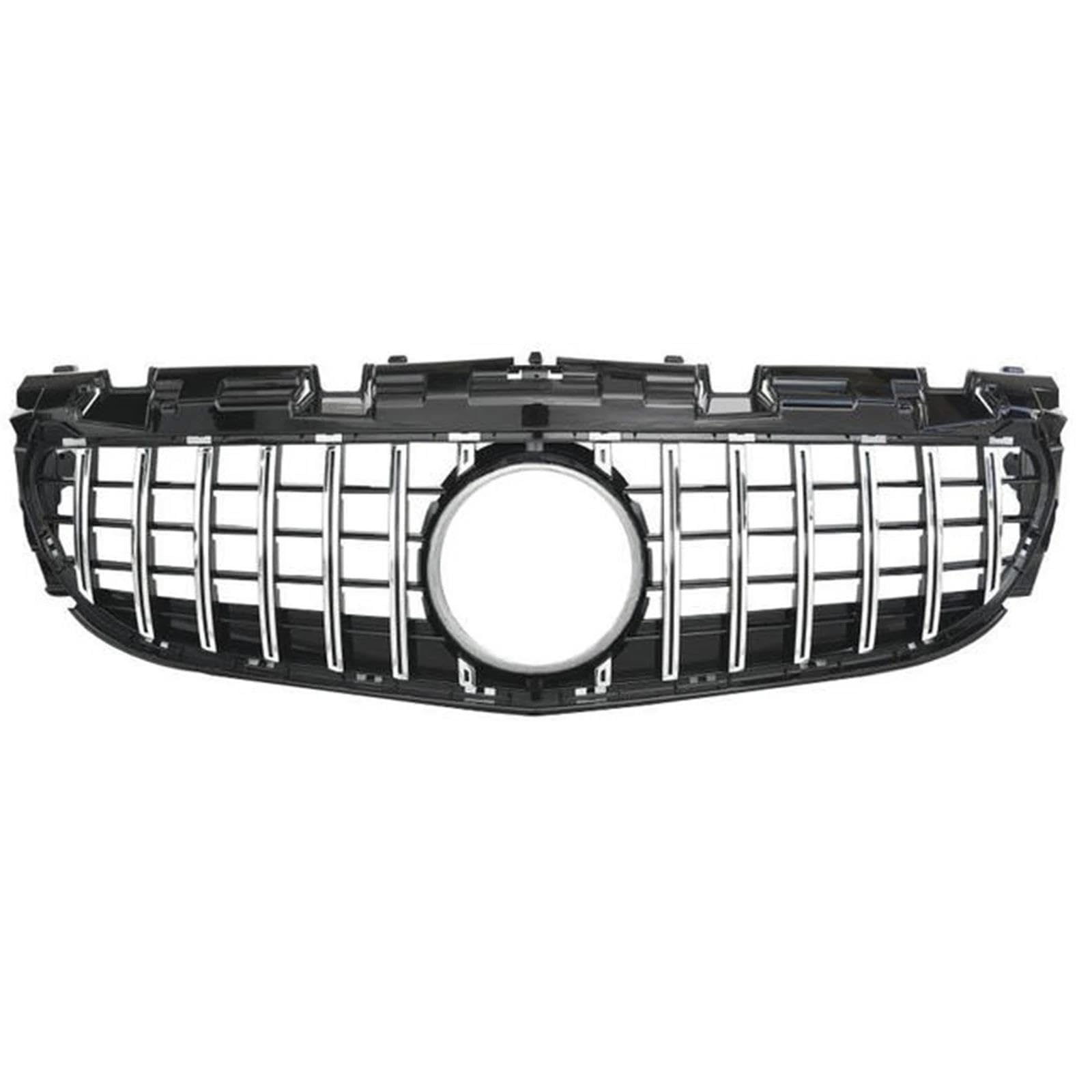 Auto Kühlergrill Für Benz Für SLC Klasse W172 R172 2016-2020 SLC300 Schwarz/Silber GT Stil Auto Obere Stoßstange Haube Mesh Grid Grill Front Kühlergrill Front Kühlergrill(Silber) von Awqmx