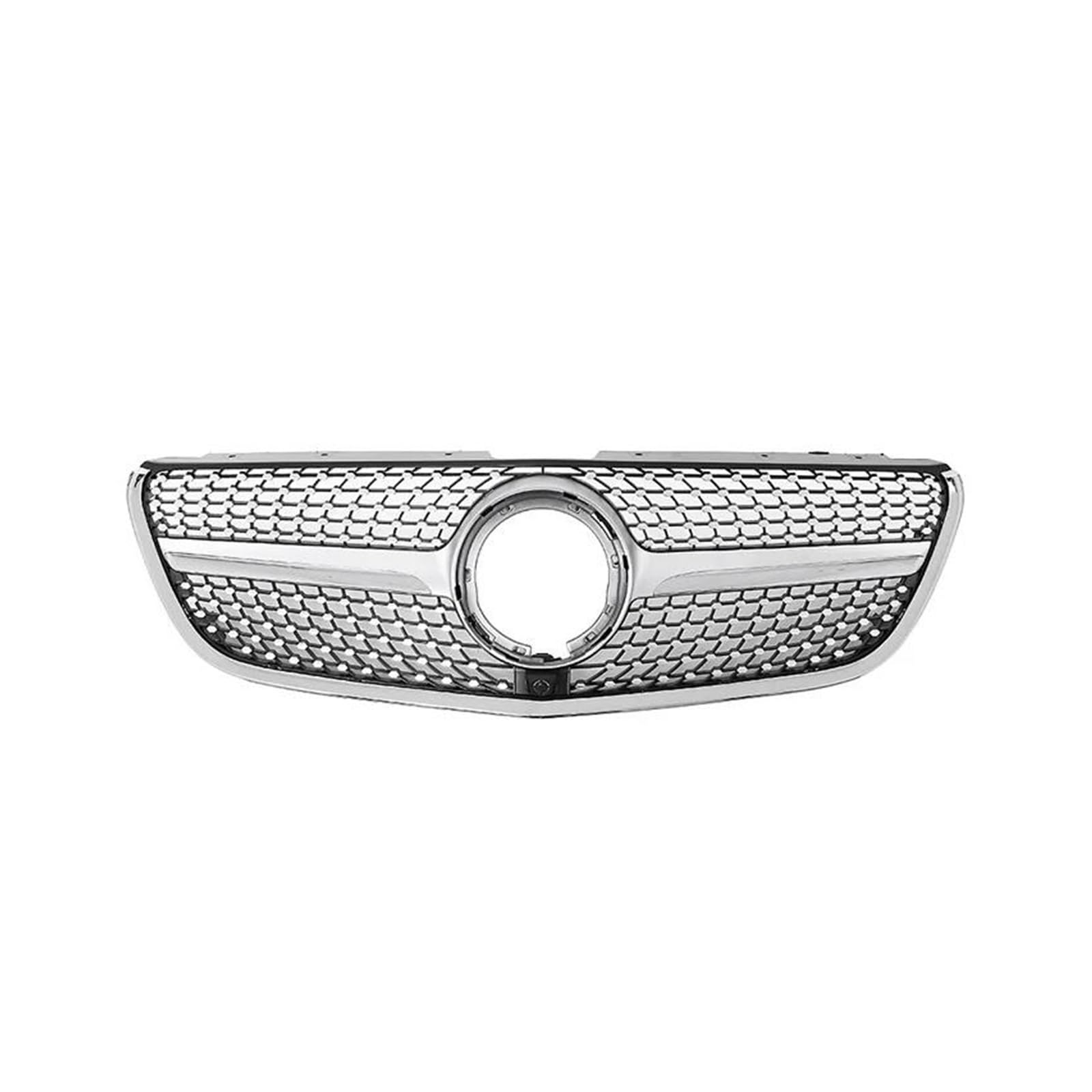 Auto Kühlergrill Für Benz Für VITO W447 2020 2021 Racing Grill Hochglanz Vertikale Balken Frontstoßstangengrill Mesh Front Kühlergrill(Type A Silver) von Awqmx