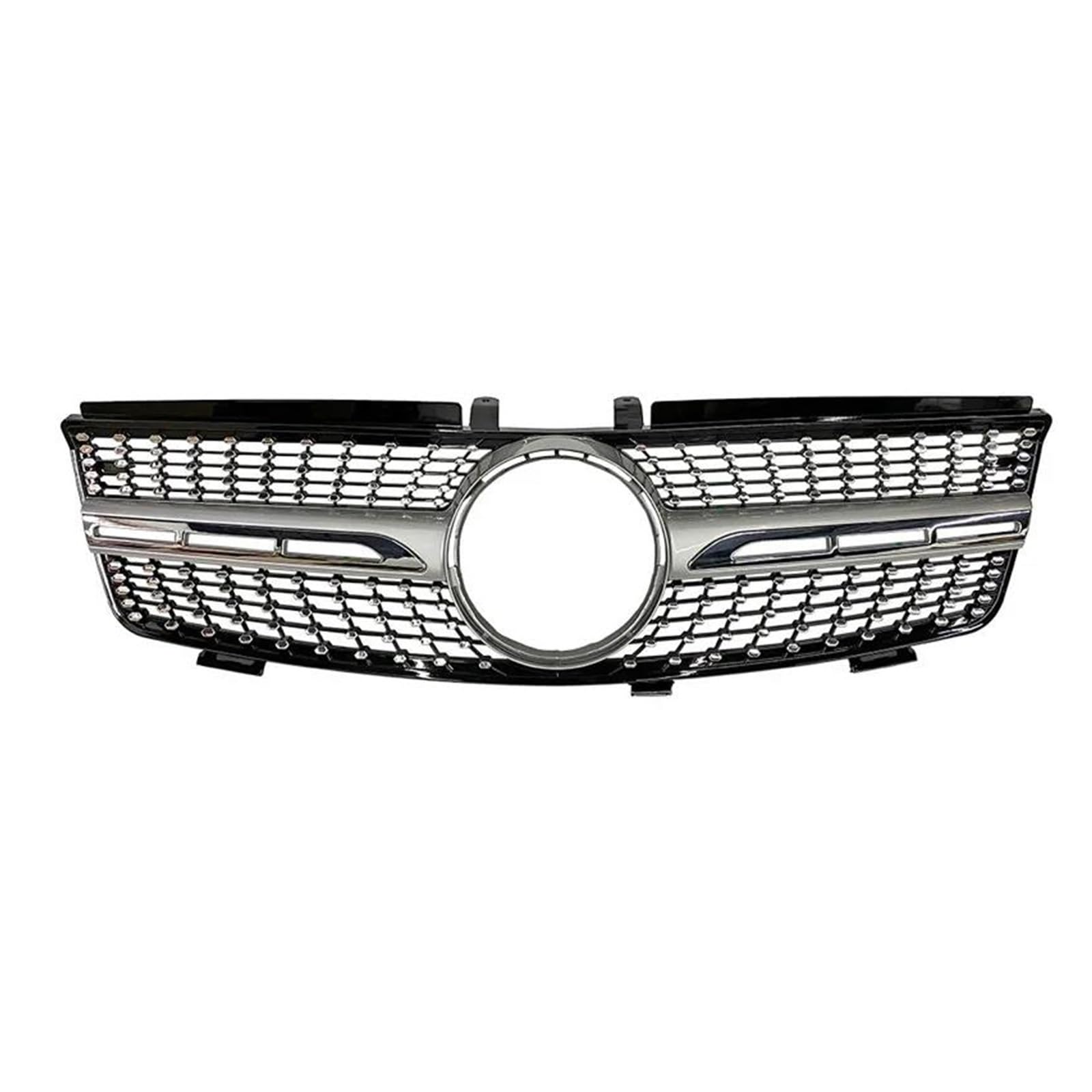 Auto Kühlergrill Für Benz Für W164 ML Klasse Glänzend Schwarz Racing Grill ML350 320 400 500 2005 06 07 08 09 10 11 2012 Front Stoßstange Grille Netz Front Kühlergrill(05-08 A Sliver) von Awqmx