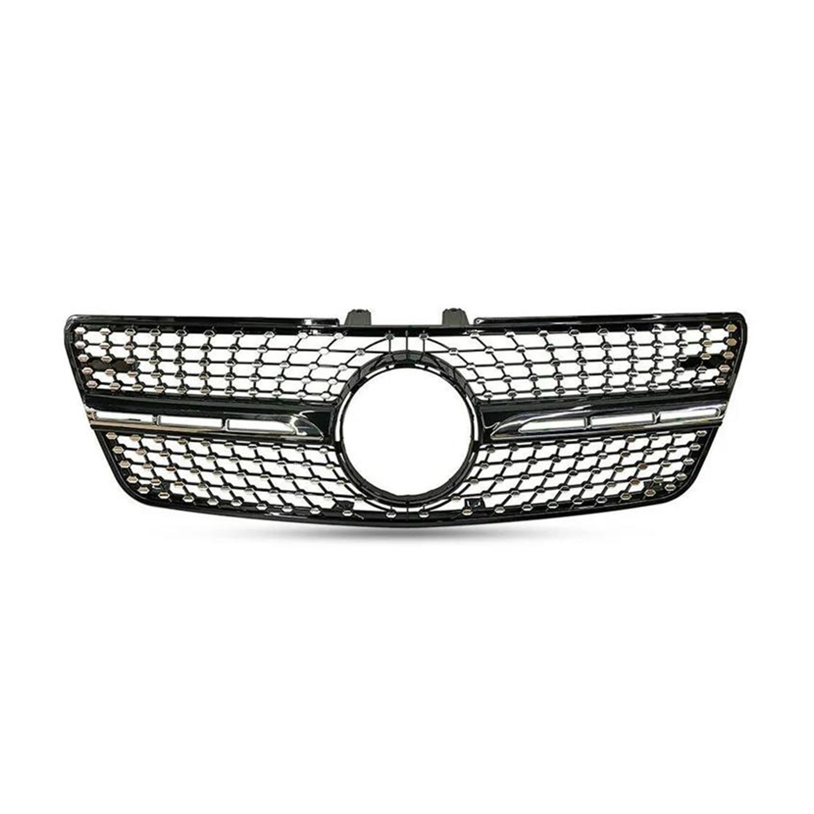 Auto Kühlergrill Für Benz Für W164 ML Klasse Glänzend Schwarz Racing Grill ML350 320 400 500 2005 06 07 08 09 10 11 2012 Front Stoßstange Grille Netz Front Kühlergrill(09-12 A Black) von Awqmx