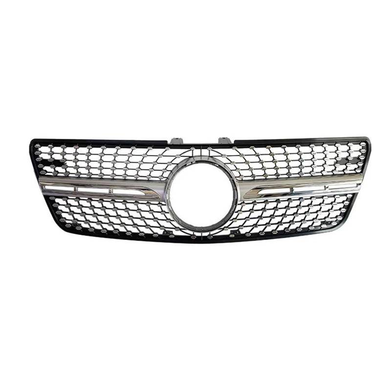 Auto Kühlergrill Für Benz Für W164 ML Klasse Glänzend Schwarz Racing Grill ML350 320 400 500 2005 06 07 08 09 10 11 2012 Front Stoßstange Grille Netz Front Kühlergrill(09-12 A Sliver) von Awqmx