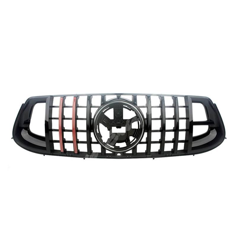 Auto Kühlergrill Für Benz Für W167 Für GLE-Klasse GLE53 GLE63 S Für AMG 2020-ON Sport Stil Vorne Racing Stoßstange Grille Obere Abdeckung Front Kühlergrill(Black Red) von Awqmx