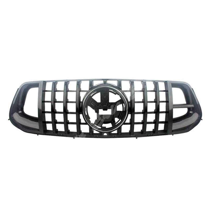 Auto Kühlergrill Für Benz Für W167 Für GLE-Klasse GLE53 GLE63 S Für AMG 2020-ON Sport Stil Vorne Racing Stoßstange Grille Obere Abdeckung Front Kühlergrill(Carbon Black) von Awqmx