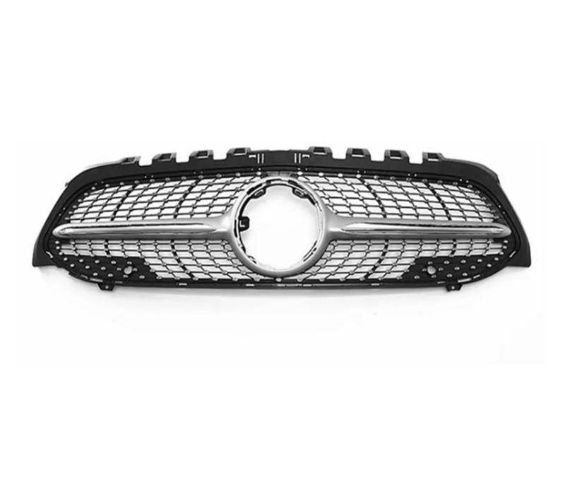 Auto Kühlergrill Für Benz Für W177 V177 A Klasse 2019-2022 A180 A200 A250 A35 A45 Front Racing Grill Grille Schwarz Oberen Stoßfänger Haube Mesh Grid Front Kühlergrill(Silber) von Awqmx