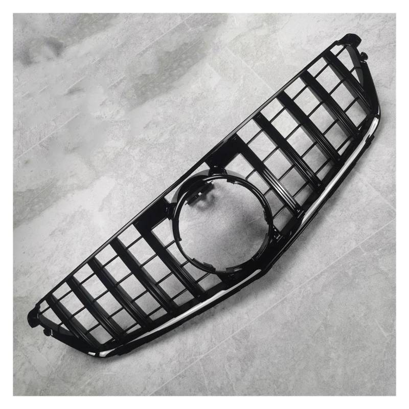 Auto Kühlergrill Für Benz Für W204 GT Stil Lufteinlass Grille C-Klasse C200 C250 C230 C300 C350 2007-2014 Glanz Schwarz Front Grille Bodykits Tuning Front Kühlergrill(Gloss Black Sliver) von Awqmx