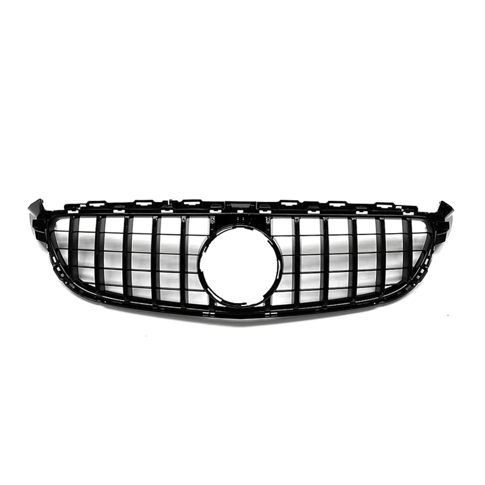 Auto Kühlergrill Für Benz Für W205 C63 C63S Für AMG 2015 2016 2017 2018 GT Style Grill Frontgrill Schwarz/Silber Obere Stoßstange Haube Mesh Grid Kit Front Kühlergrill(Schwarz) von Awqmx