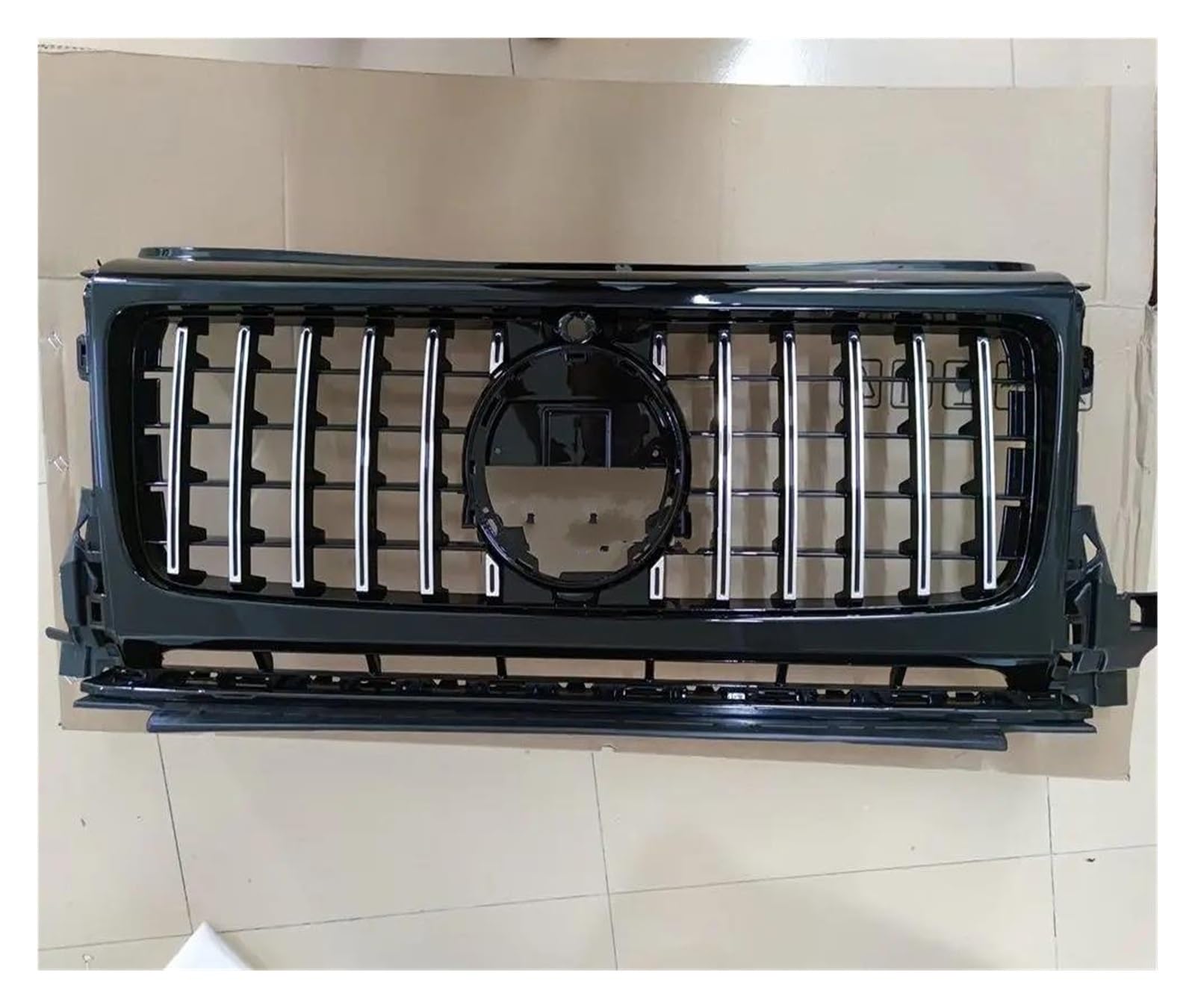 Auto Kühlergrill Für Benz Für W464 G Klasse 2019-2021 Facelift G550 G500 ABS Sport Front Grill Nicht Fit G63 GT Front Stoßstange Grille Front Kühlergrill(Silber) von Awqmx