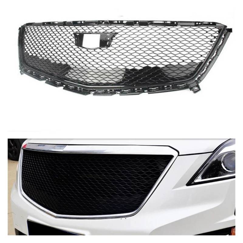 Auto Kühlergrill Für Cadillac Für XT5 2016 2017 2018 2019 2020 2021 2022 2023 Honeycomb Stil Kühlergrill Schwarz Oberen Stoßfänger Haube Mesh Racing Grills Front Kühlergrill von Awqmx