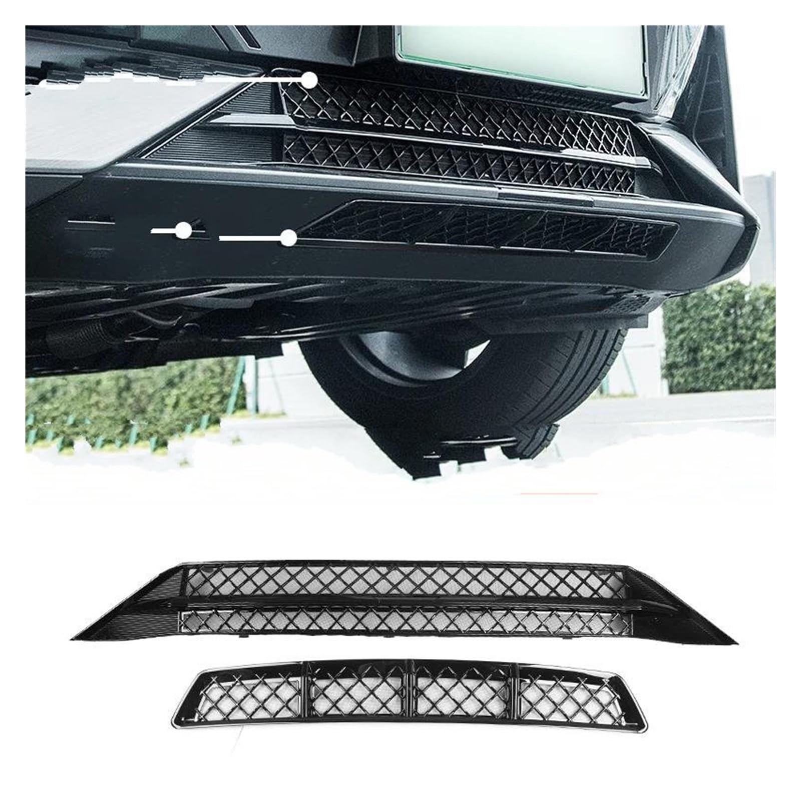 Auto Kühlergrill Für Changan Für Deepal S07 Kühlergrill Mesh Lufteinlass Wabengitter Anti-Insektenschutz Auto Außenmodifikationszubehör Front Kühlergrill(Glossy Black 2PCS) von Awqmx