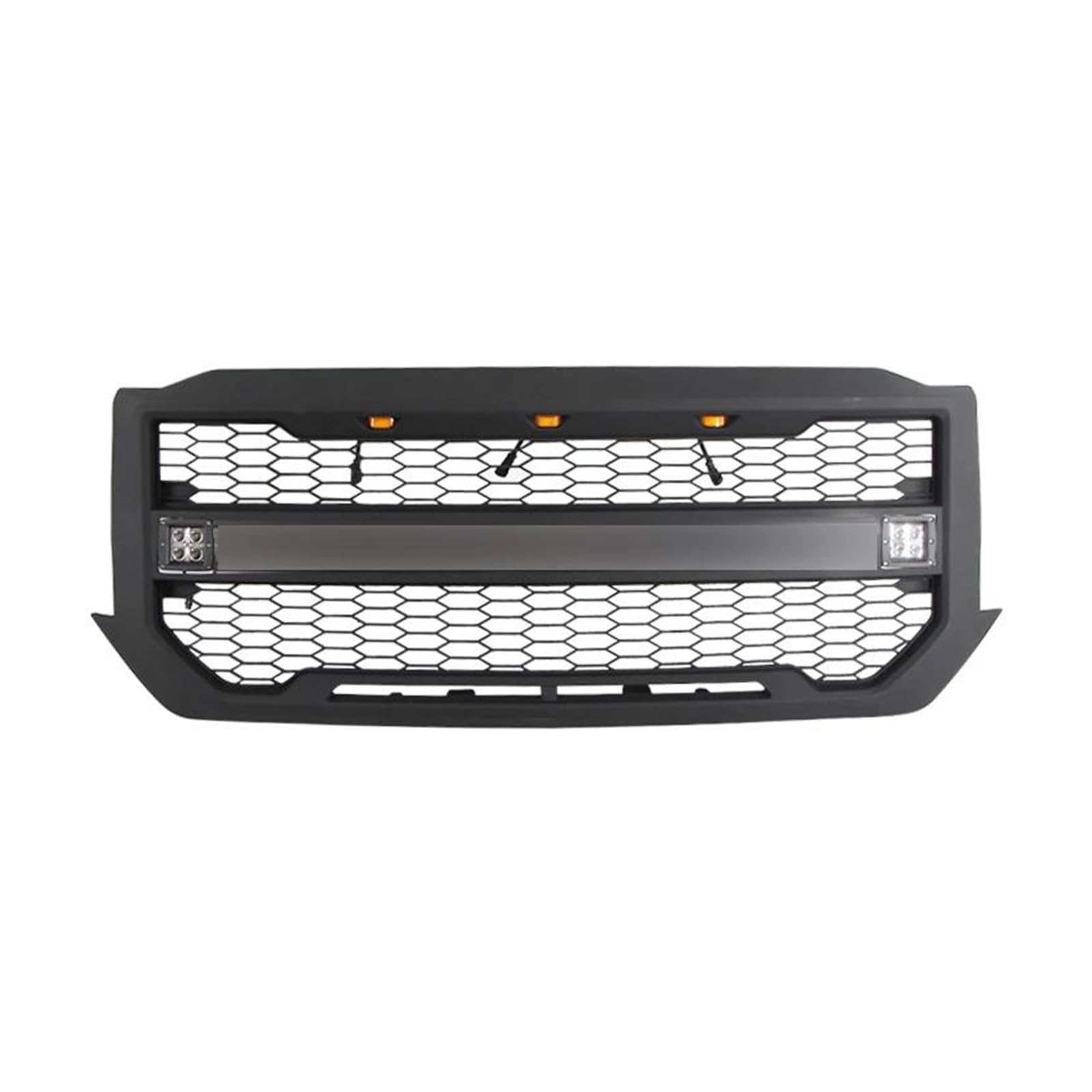 Auto Kühlergrill Für Chevrolet Für Silverado 2016 2017 2018 Grill Mit Seite Lichter Grille Front Stoßstange Modifikation Zubehör Front Kühlergrill(Add Letter and Light) von Awqmx