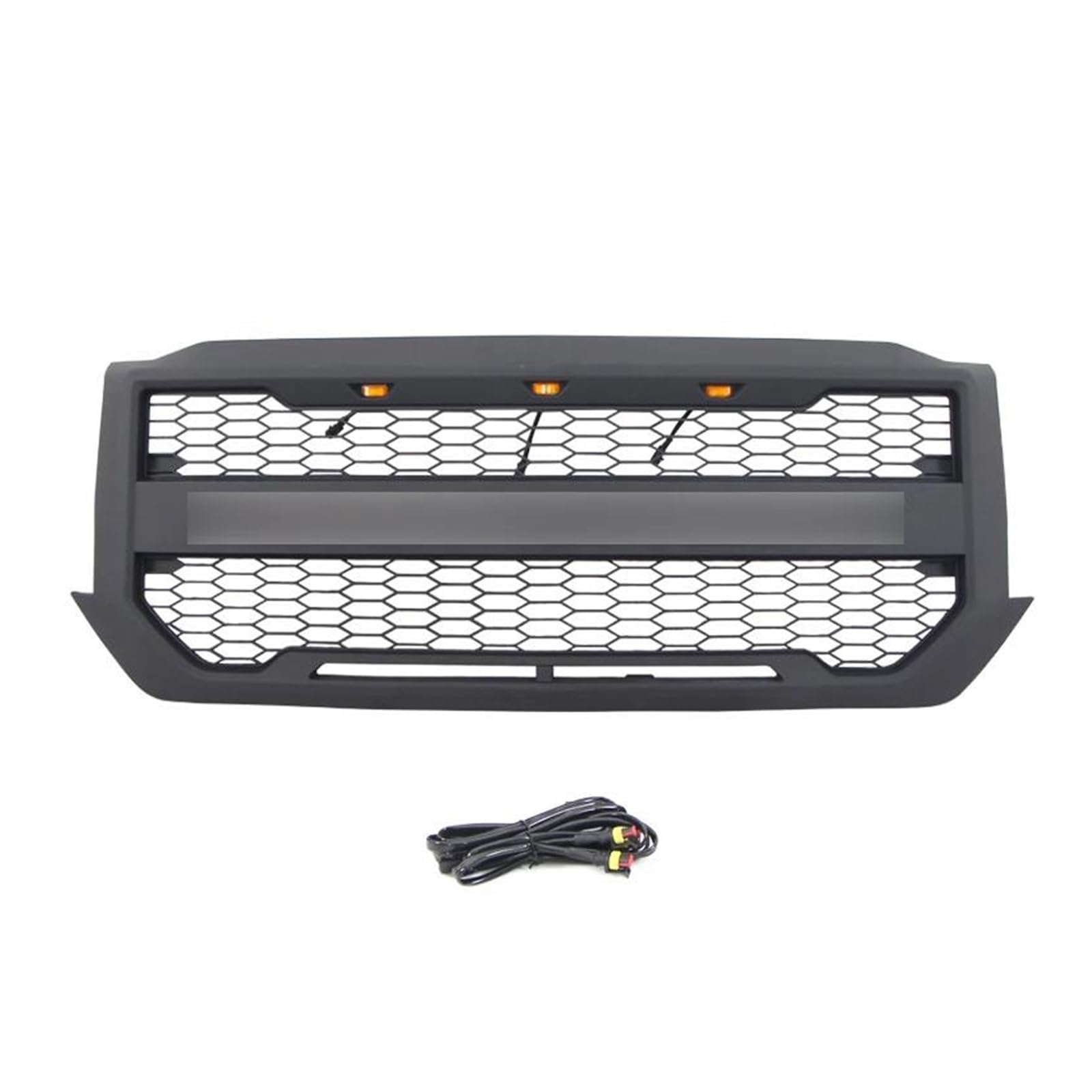 Auto Kühlergrill Für Chevrolet Für Silverado 2016 2017 2018 Grill Mit Seite Lichter Grille Front Stoßstange Modifikation Zubehör Front Kühlergrill(Add Letters) von Awqmx