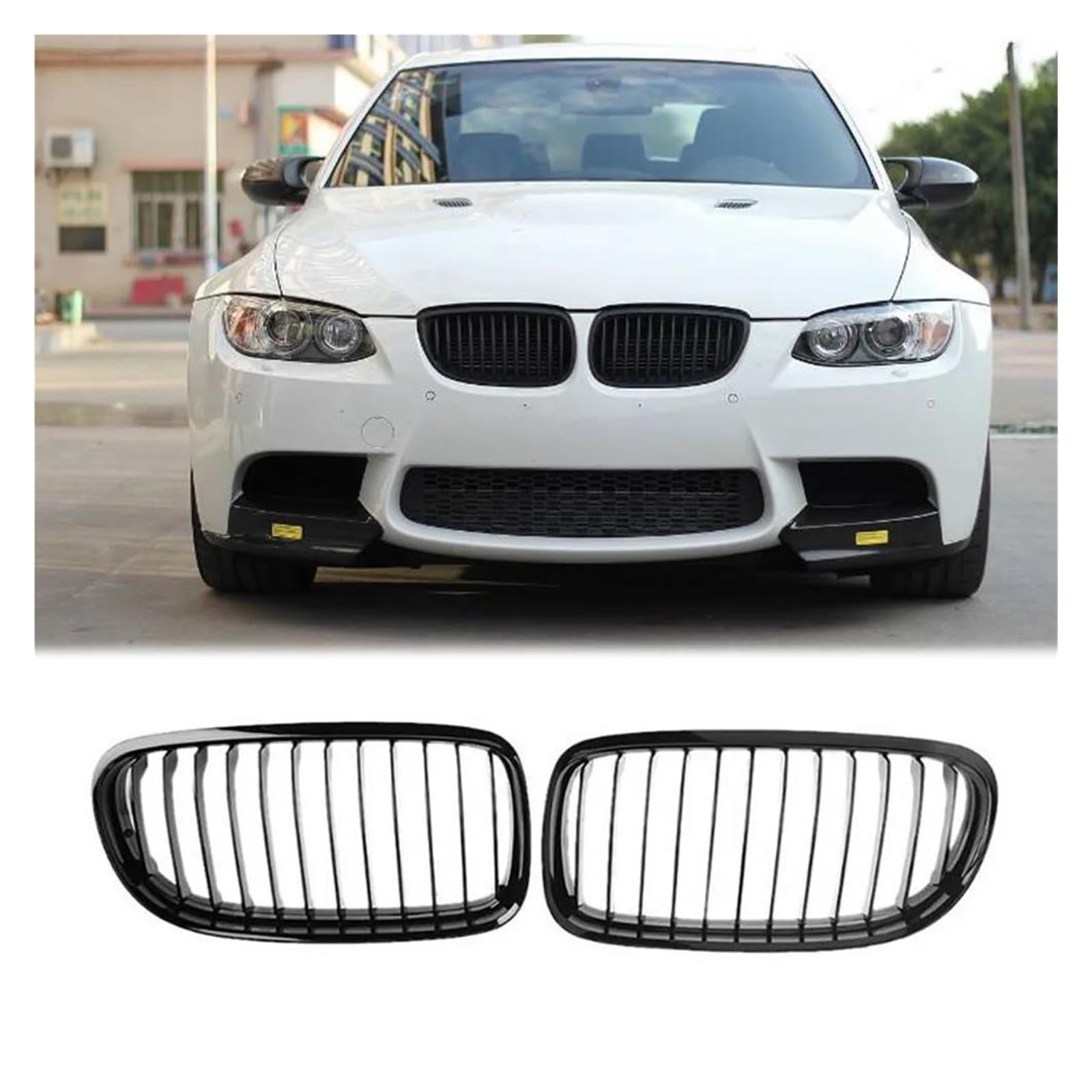 Auto Kühlergrill Für E90 3 Serie E90 E91 323i 325i 328i 330i 335i 2008-2011 Glanz Schwarz Auto Front Stoßstange Grill Grille Sport Nieren Gitter Front Kühlergrill von Awqmx