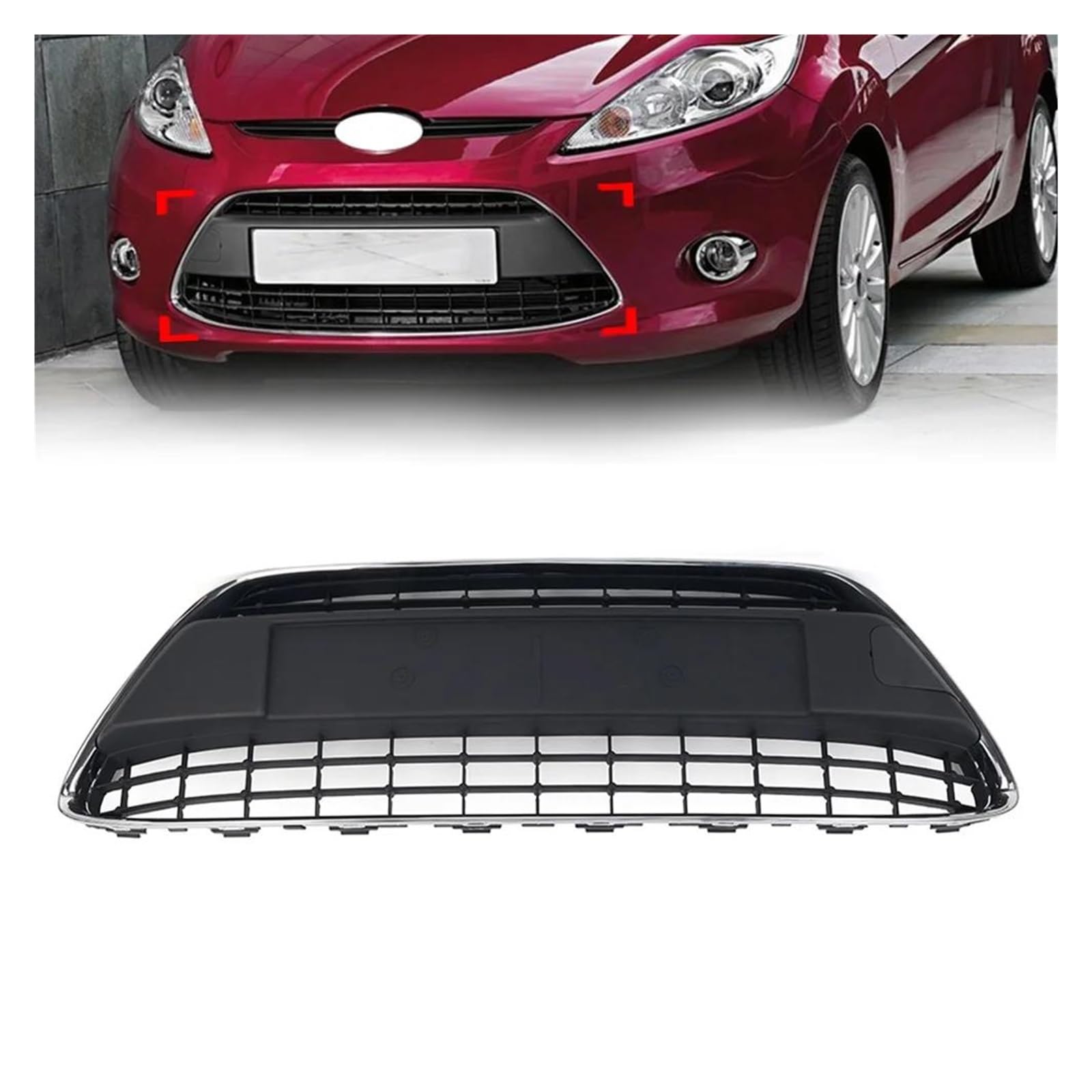 Auto Kühlergrill Für Ford Für Fiesta 2008 2009 2010 2011 2012 8A6117B968D Auto Vorderen Stoßfänger Unteren Grill Mitte Mesh Grille Front Kühlergrill von Awqmx