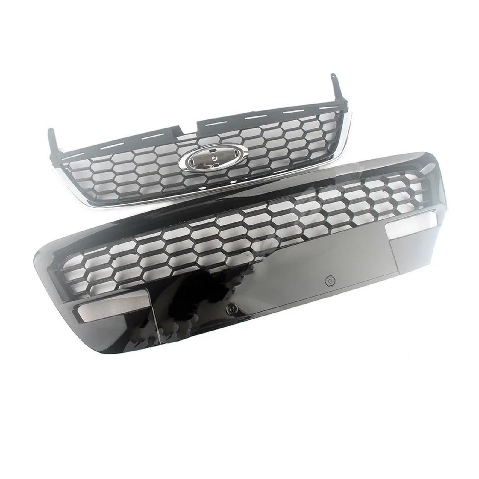 Auto Kühlergrill Für Ford Für Mondeo 2007 2008 2009 2010 Auto Front Upper Lower Racing Facelift Gitter Front Kühlergrill(2 Upper Chrome) von Awqmx