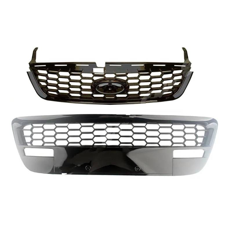 Auto Kühlergrill Für Ford Für Mondeo 2007 2008 2009 2010 Auto Front Upper Lower Racing Facelift Gitter Front Kühlergrill(Glossy Black) von Awqmx