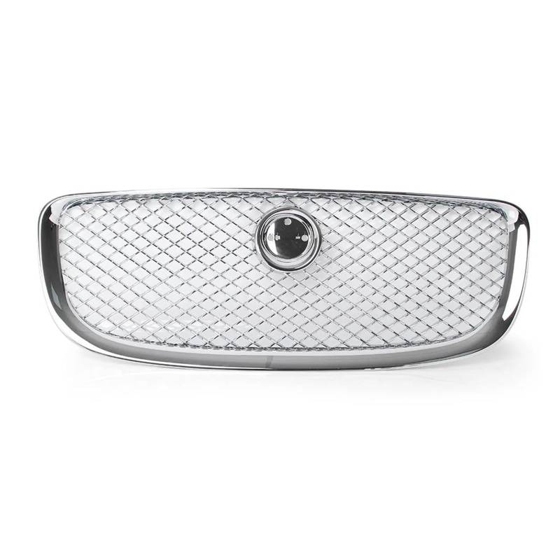 Auto Kühlergrill Für Jaguar Für XJ 2010 2011 2012 2013 2014 2015 Chrom/Schwarz Auto Vorderen Stoßfänger Centre Mesh Grille Front Kühlergrill(Silber) von Awqmx