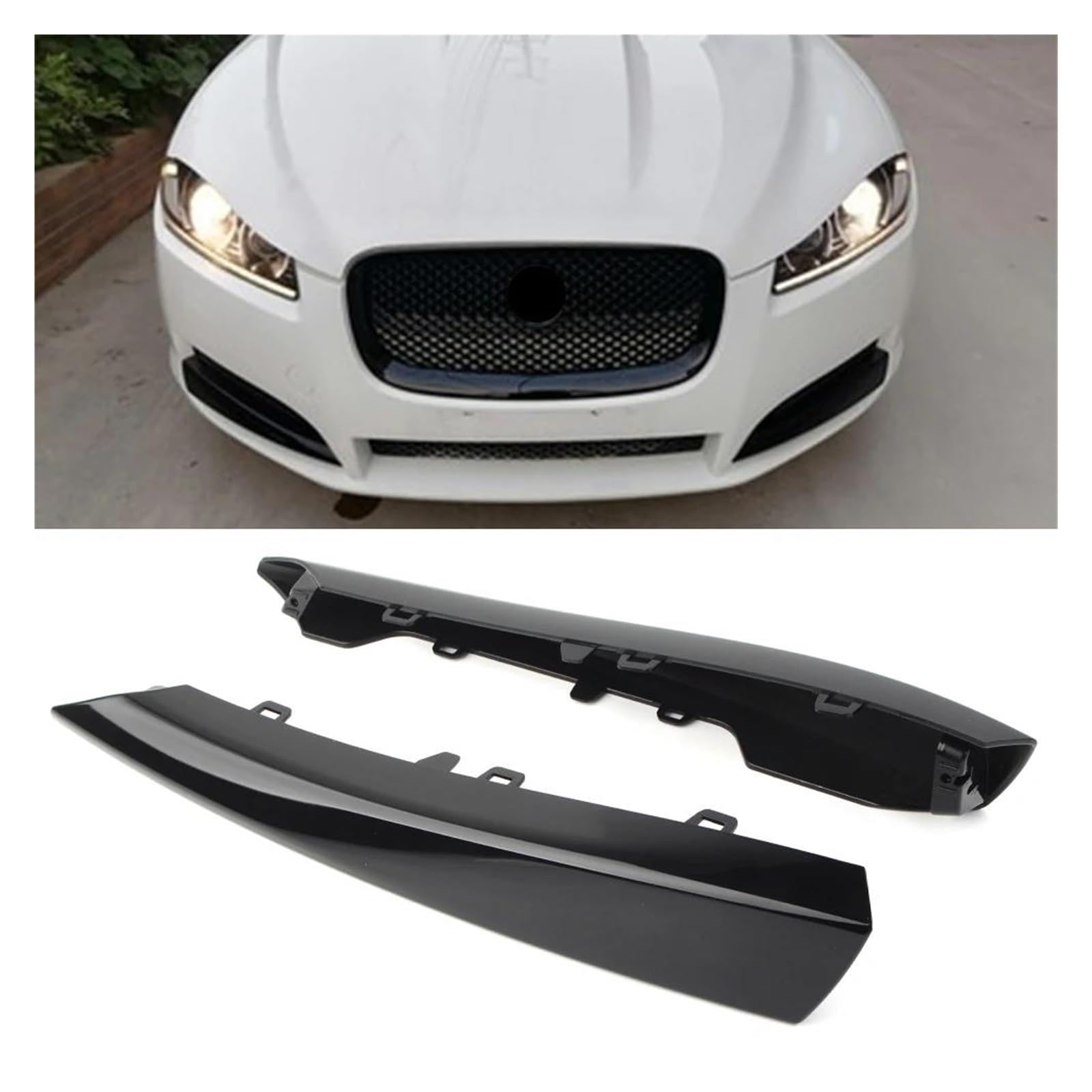 Auto Kühlergrill Für Jaguar XF Base 2012 2013-2015 W/O Kompressor, 2 Stück Links + Rechts, Auto-Frontstoßstange, Seitengrilleinsatz, Abdeckung, Dekorative Zierleiste Front Kühlergrill von Awqmx