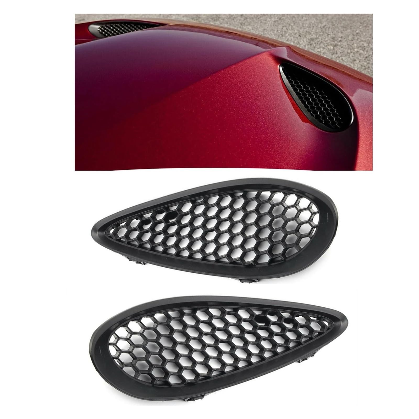 Auto Kühlergrill Für Jeep Für Grand Für Cherokee SRT 2012-2019 Front Motorhaube Abdeckung Grille Trim Lünette Auto Motorhaube Air Vent Rahmen Grill 68090698AB Front Kühlergrill(1x Left) von Awqmx