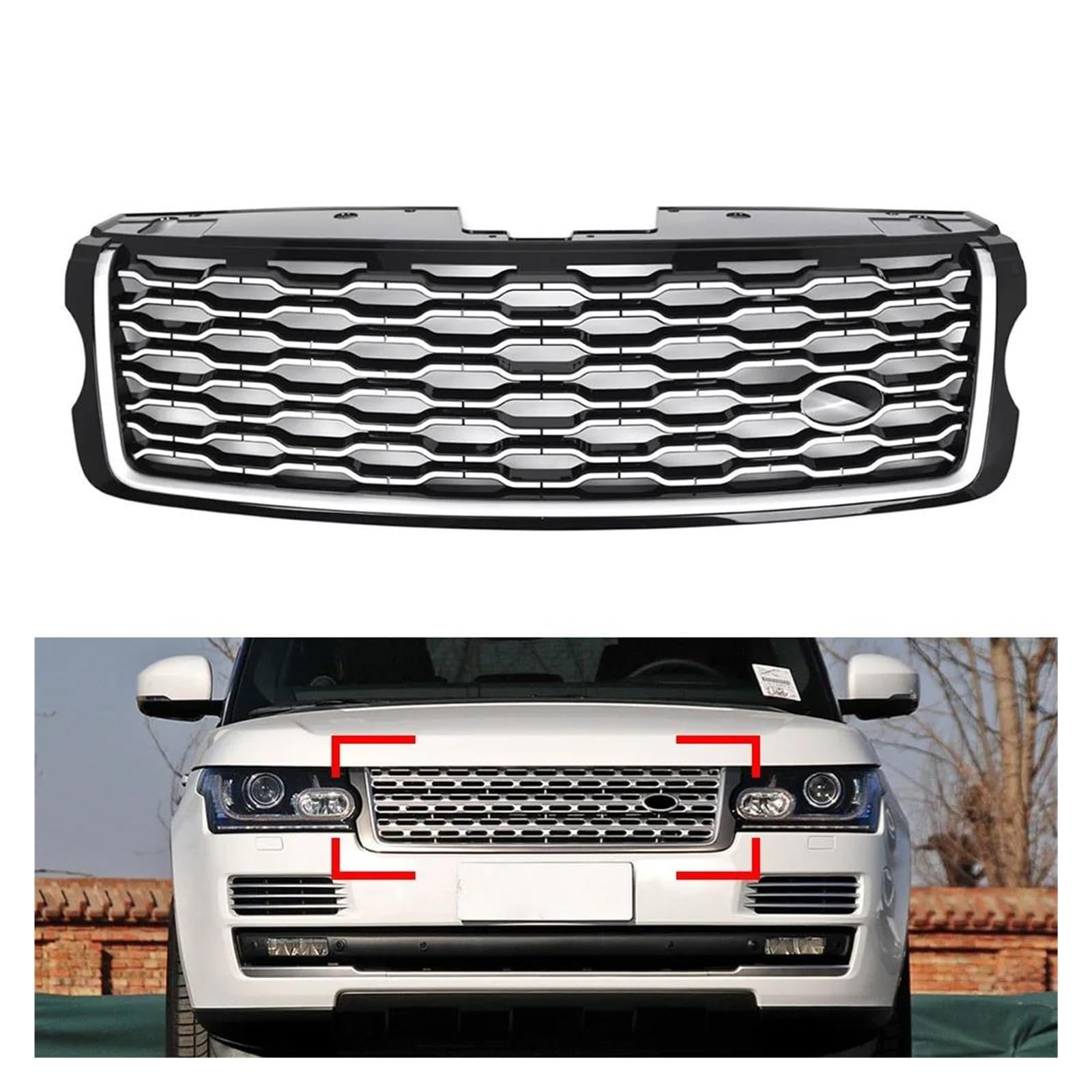 Auto Kühlergrill Für Land Für Rover Für Range Für Rover Vogue L405 2013 2014 2015 2016 2017 Auto Vorderen Stoßfänger Oberen Mesh Grille Ersatz Front Kühlergrill von Awqmx