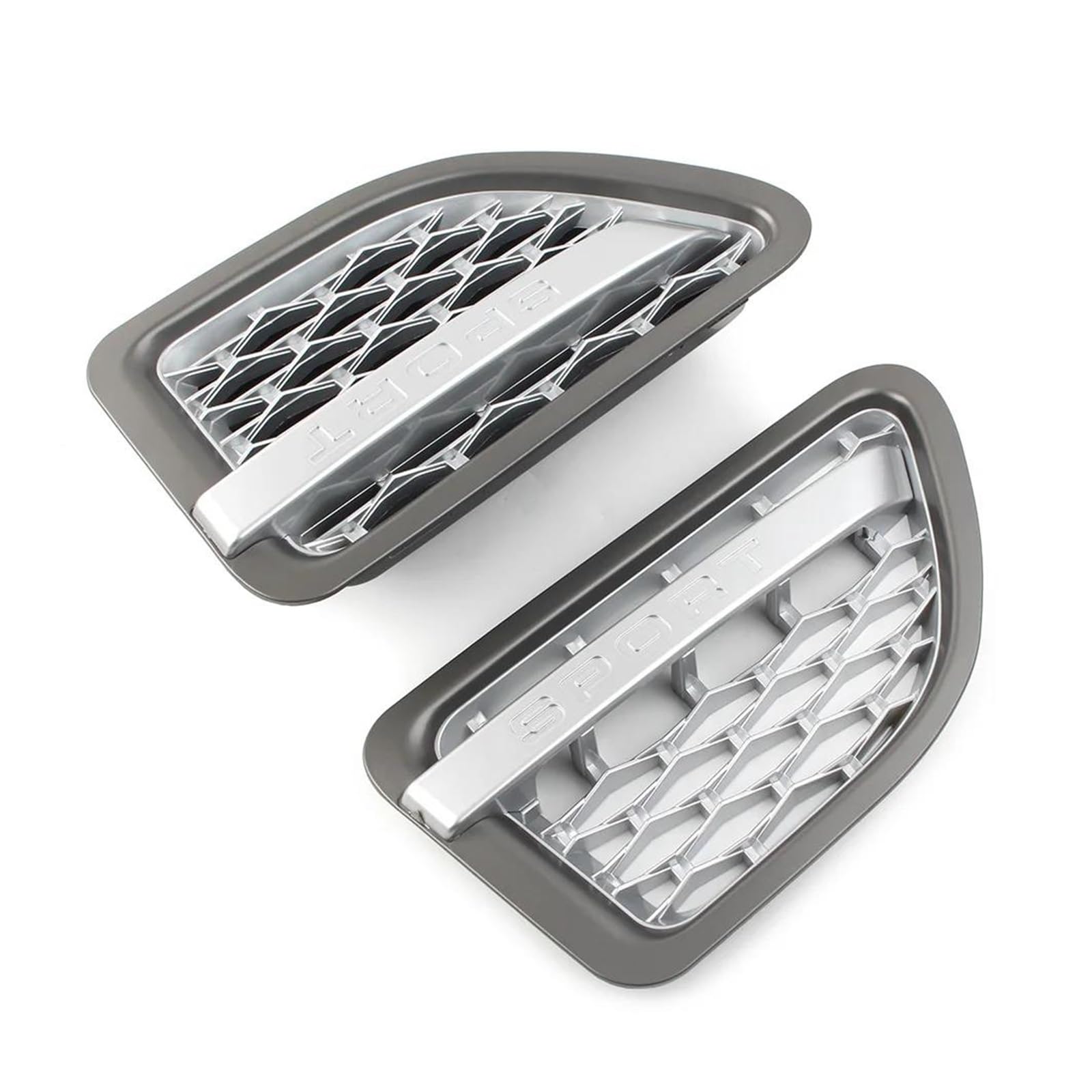 Auto Kühlergrill Für Land Für Rover L320 Für Range Für Rover Sport 2005 2006 2007 2008 2009 2Pcs Auto Vorderseite Fender Air Vent Grille Grill Dekoration Front Kühlergrill(Gray Silver Silver) von Awqmx