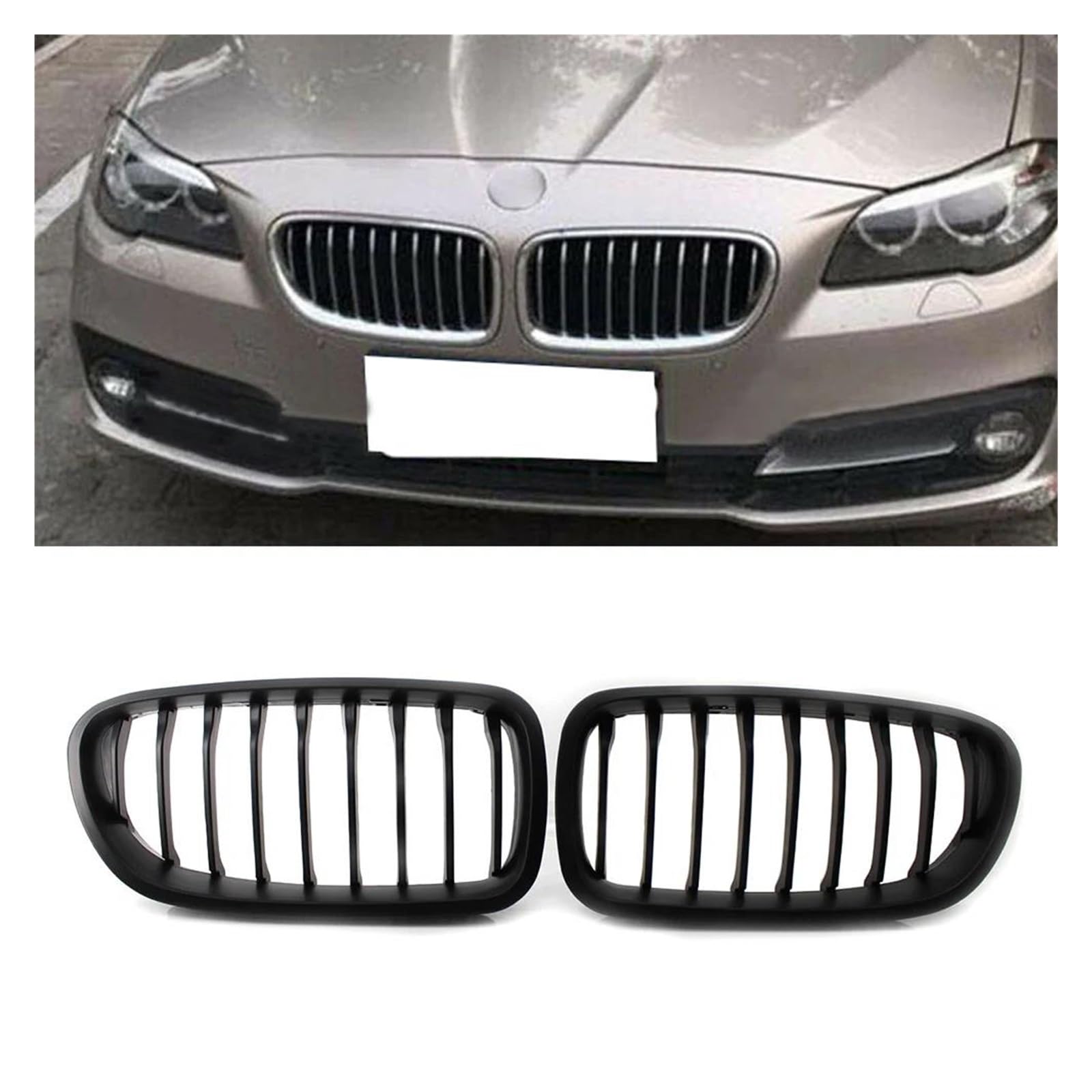 Auto Kühlergrill Für Limousine F10 F11 M5 2010 2011 2012 2013 2014 2015 2016 Matte Schwarz Front Niere Grill Lackiert Front Kühlergrill von Awqmx