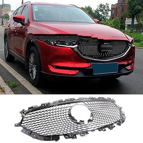 Auto Kühlergrill Für Mazda Für CX5 Für CX-5 2017 18 19 20 21 Racing Grill Stoßstange Refit Zubehör Mesh Glanz Chrom Überzug Front Grill Front Kühlergrill(C) von Awqmx