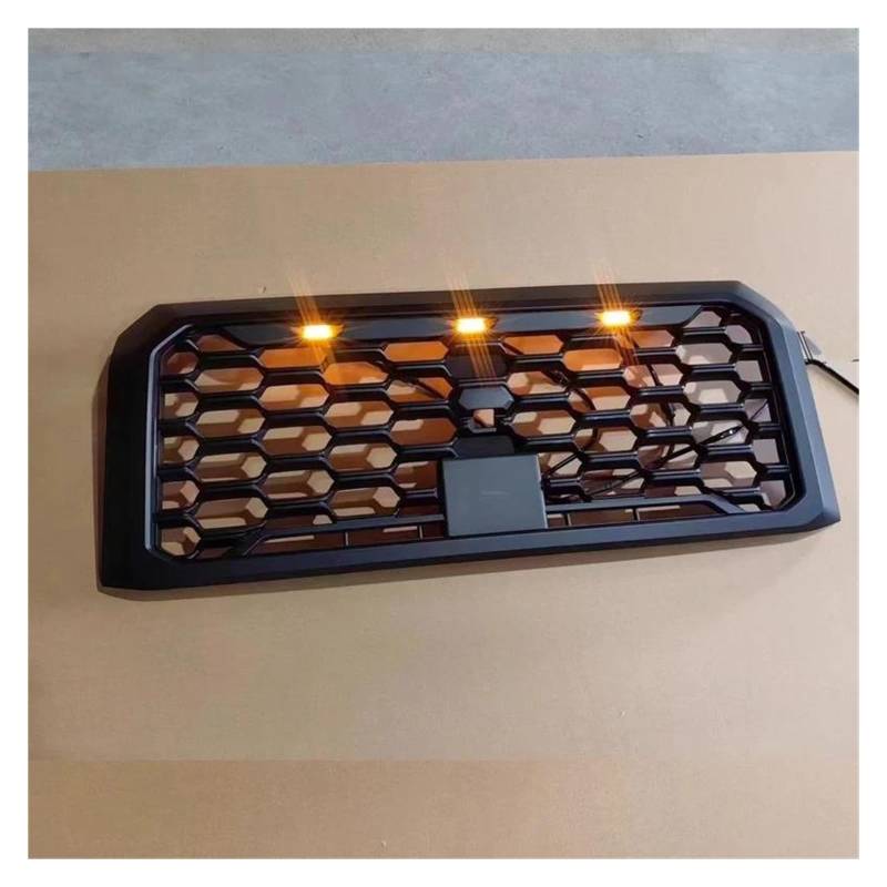 Auto Kühlergrill Für Mitsubishi Grille Für Triton L200 2024 2025 Front Grill Stoßstange Maske Abs Grill Racing Grills Auto Zubehör Front Kühlergrill(Amber LED A) von Awqmx