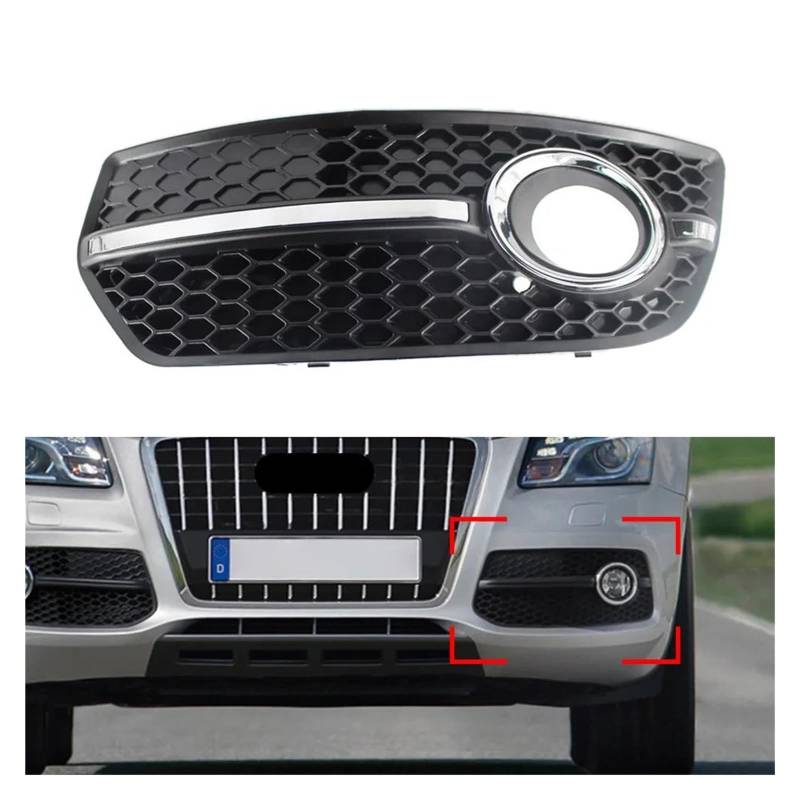 Auto Kühlergrill Für Q5 2009 2010 2011 8R0807681A/8R0807682A 1x Auto ABS Front Stoßstange Grill Nebel Licht Lampe Abdeckungen Dekoration Trim Front Kühlergrill(1Pcs Left) von Awqmx