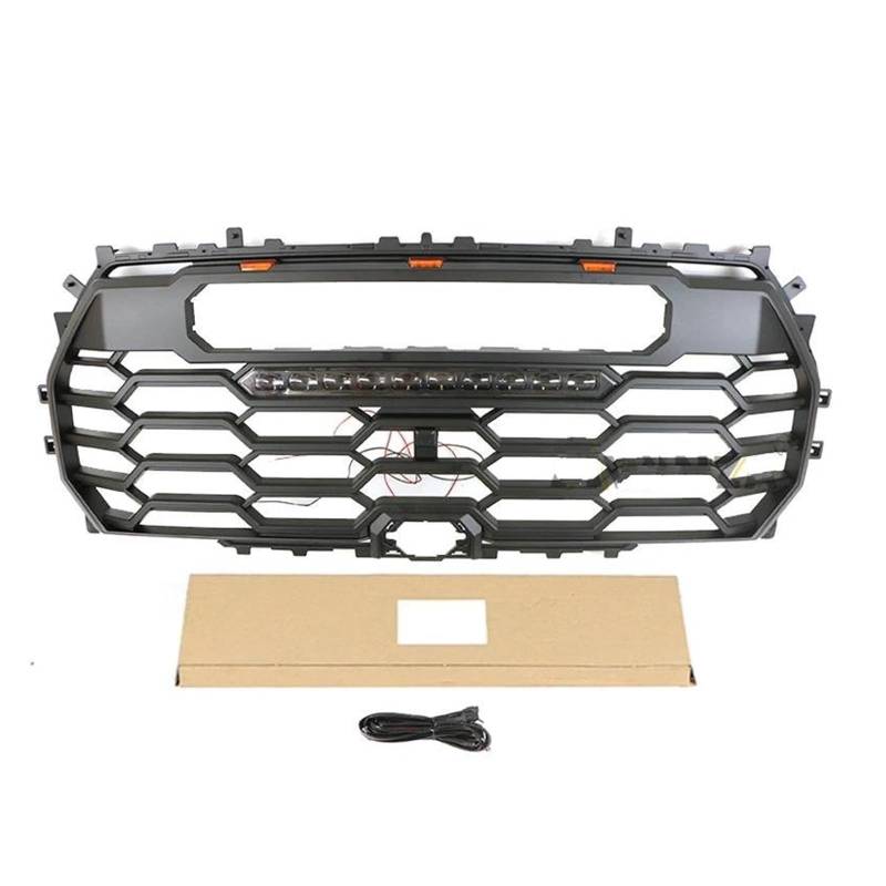 Auto Kühlergrill Für Toyota Für Tundra 2022-2023 Grill Frontschürze Grille Änderung Zubehör Dekoration Racing Grill TRD Front Kühlergrill(With light bar) von Awqmx