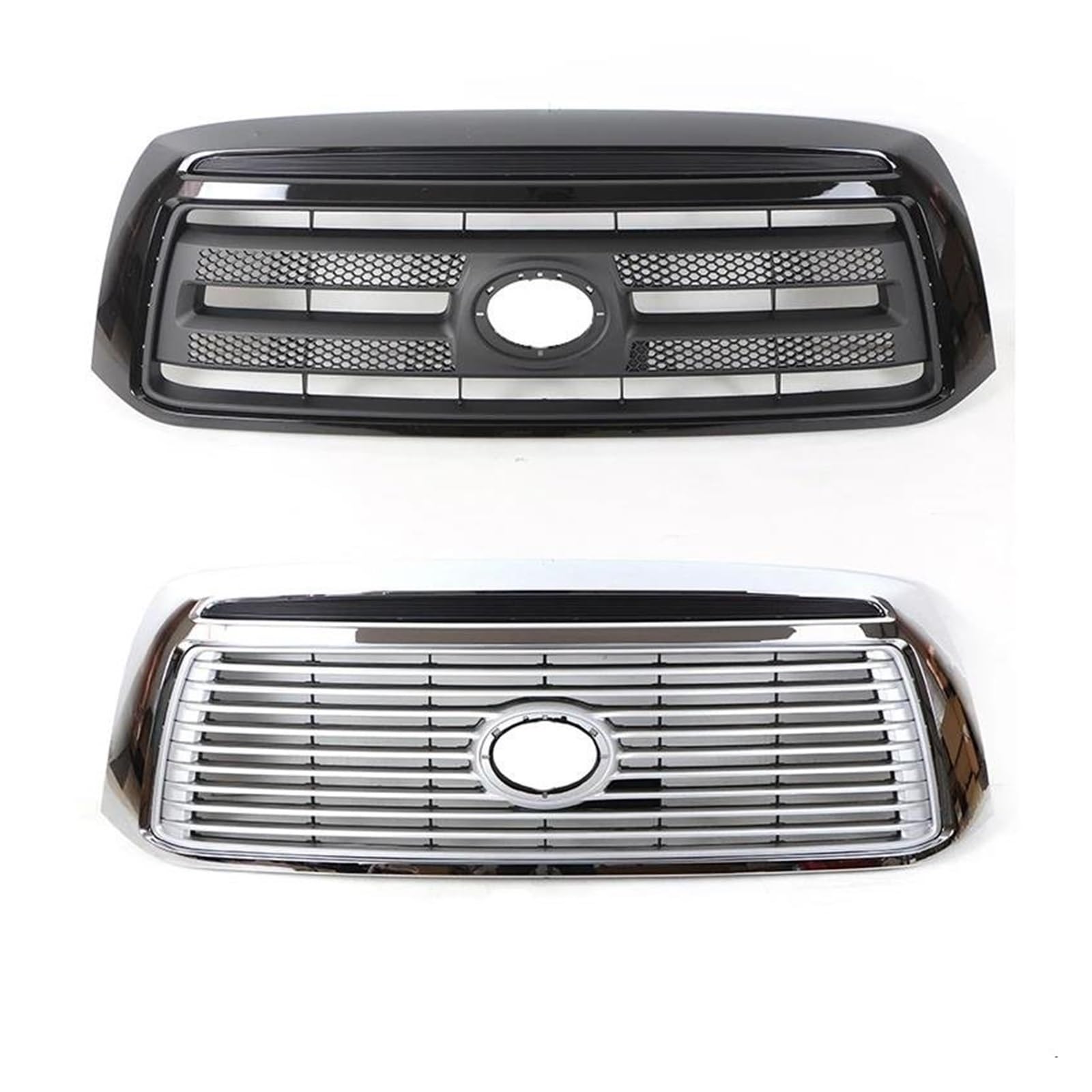 Auto Kühlergrill Für Tundra 2010 2011 2012 2013 Grillzubehör Schwarz Galvanisierter Silberner Kühlergrill Frontstoßstangenzubehör Front Kühlergrill(Schwarz) von Awqmx