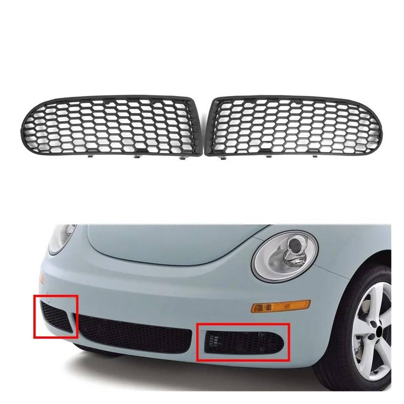 Auto Kühlergrill Für VW Für Käfer 2005 2006 2007 2008 2009 2010 Auto Honeycomb Frontschürze Nebel Lampe Kühlergrill W/O Licht Loch Front Kühlergrill(Middle and Lower Grille) von Awqmx