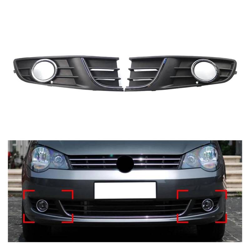 Auto Kühlergrill Für VW Für Polo 2011 2012 2013 Autozubehör 2 Stücke Auto Frontstoßstange Nebelscheinwerfer Kühlergrill Schutzabdeckung Front Kühlergrill von Awqmx