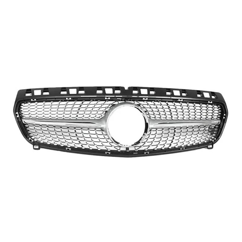 Auto Kühlergrill Kühlergrill Für Benz A-Klasse W176 2013–2015 A180 A200 A250 A45 AMG, Silberfarbenes Auto, Obere Stoßstangenhaube, Renngrillgitter Front Kühlergrill von Awqmx