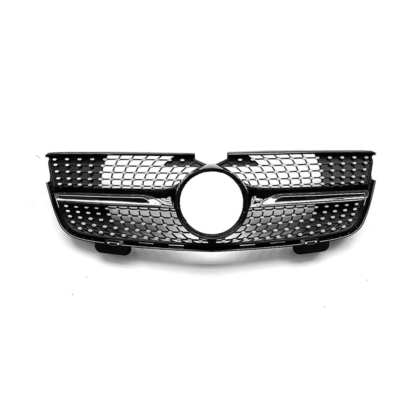 Auto Kühlergrill Kühlergrill Für Benz Für X164 GL-Klasse GL320 GL450 2007 2008 2009 Silber/Schwarz Obere Stoßstange Haube Mesh Racing Grill Grid Front Kühlergrill(Schwarz) von Awqmx