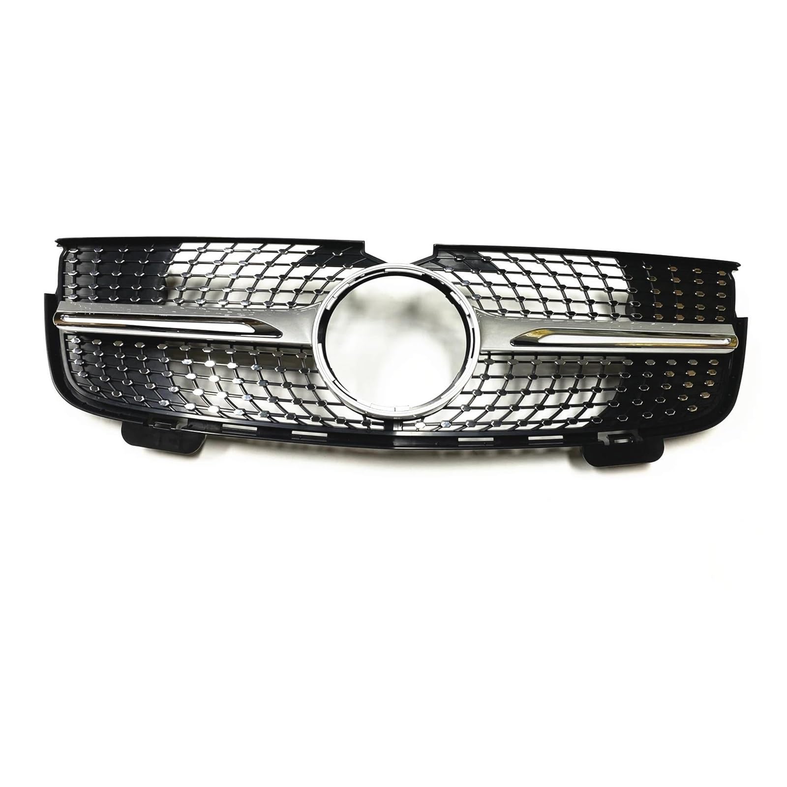 Auto Kühlergrill Kühlergrill Für Benz Für X164 GL-Klasse GL320 GL450 2007 2008 2009 Silber/Schwarz Obere Stoßstange Haube Mesh Racing Grill Grid Front Kühlergrill(Silber) von Awqmx