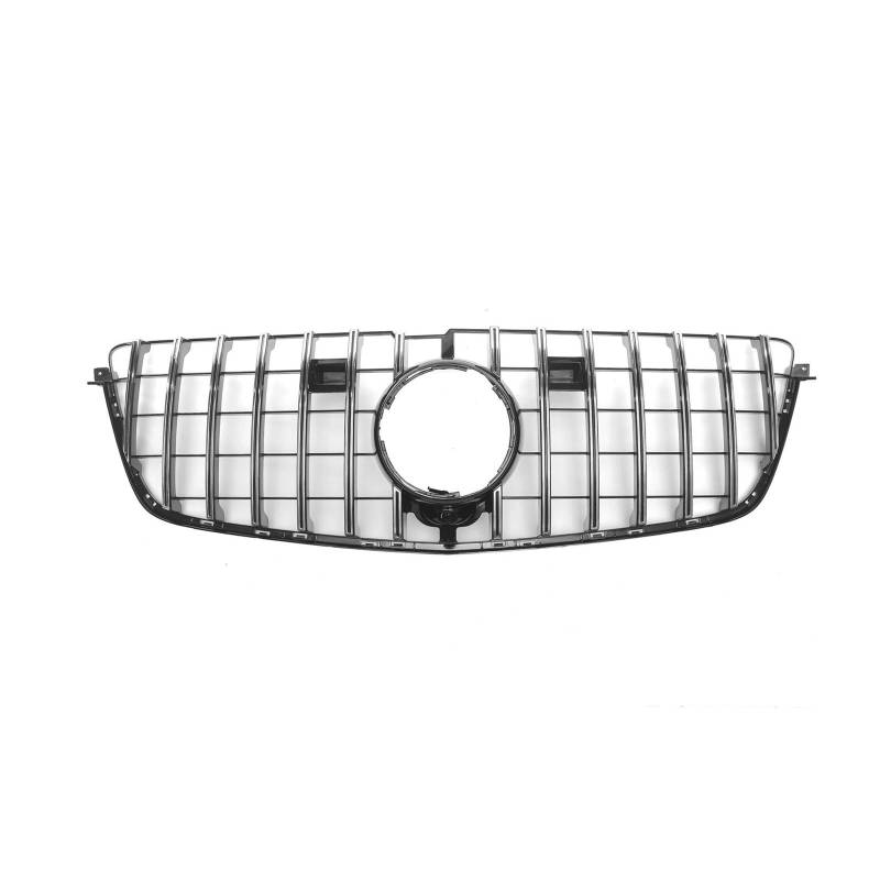 Auto Kühlergrill Kühlergrill Für Benz GL-Klasse X166 2013–2015 Sport GL500 GL550 GL63 GT Style Silber/Schwarz Oberer Stoßstangenhauben-Netzgrill Front Kühlergrill(Silber) von Awqmx