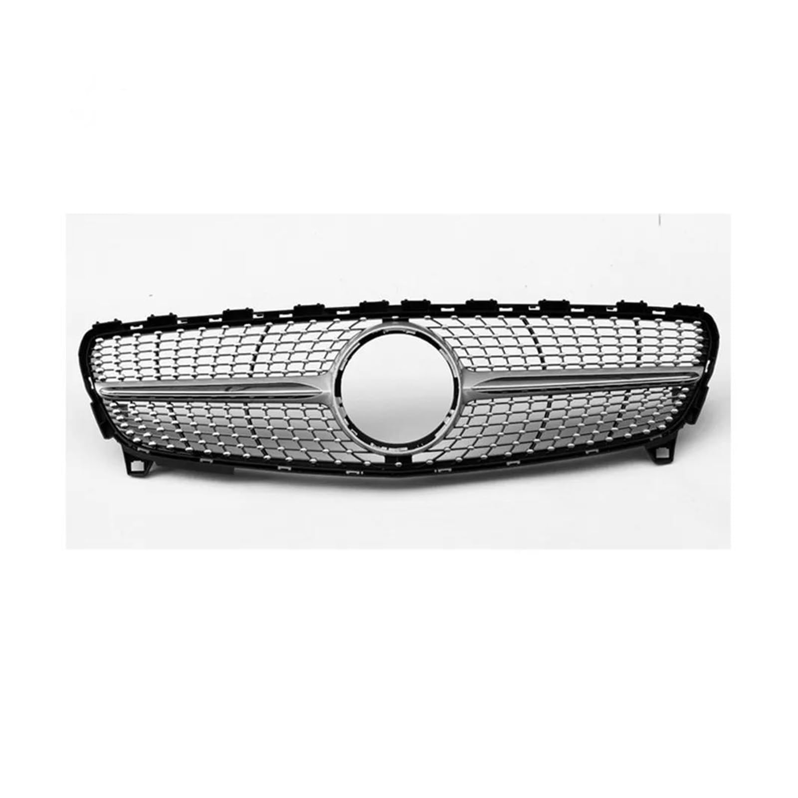 Auto Kühlergrill Racing Grill Für Benz A Klasse W176 2016 2017 2018 A180 A200 A250 A45 Für AMG Front Grille Silber Auto Oberen Stoßstange Haube Mesh Front Kühlergrill von Awqmx