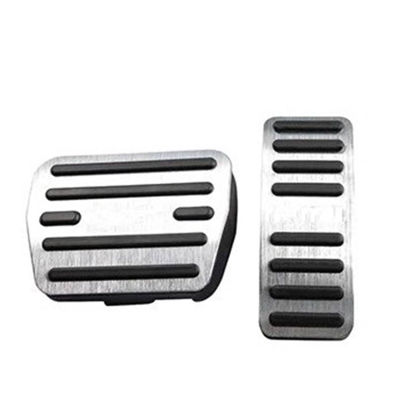 Auto Pedal Set Für Chery Für Exeed LX 2018 2019 2020 2021 2022 2023 Aluminium Auto Gas Beschleuniger Bremse Kupplung Pedal Abdeckung Anti-Slip Pad Zubehör Fußpedal Bremspedal(at Silver) von Awqmx