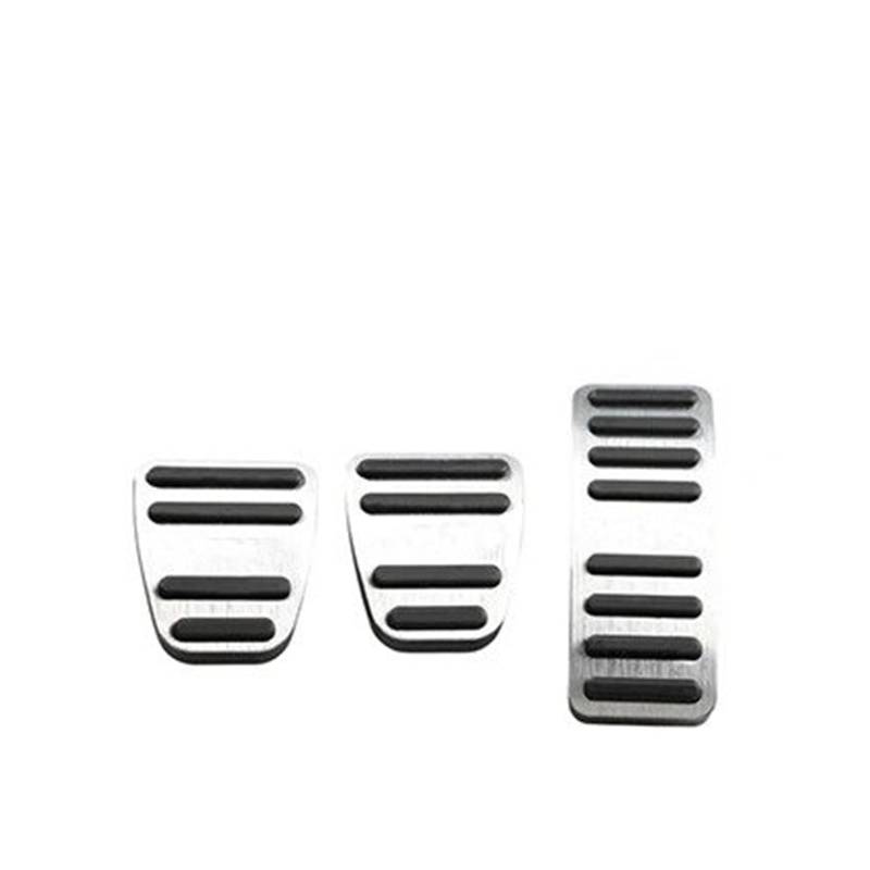 Auto Pedal Set Für Chery Tiggo 7 Pro Plus 2016-2021 2022 2023 Aluminium Auto Kraftstoff Beschleuniger Bremse Kupplung Pedal Abdeckung Non Slip Pads Fall Zubehör Fußpedal Bremspedal(MT Silver) von Awqmx