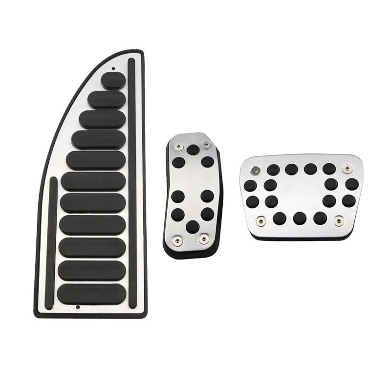 Auto Pedal Set Für Ford Für Fiesta B299 B409 MK7 VI VII 2008~2019 Edelstahl Rest Beschleuniger Abdeckungen Keine Bohren Matte Legierung Tablett Pad Zubehör Fußpedal Bremspedal(3 PCS) von Awqmx